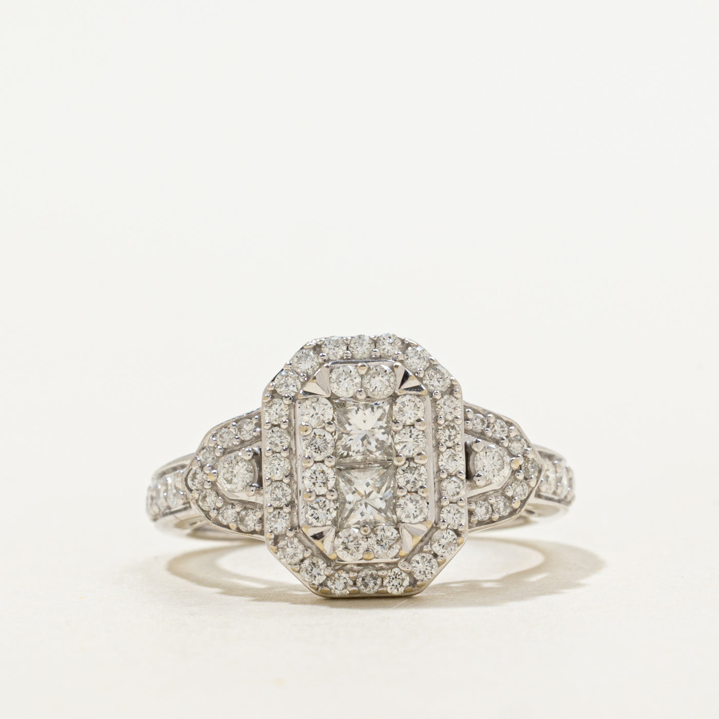 14k Diamond Geometric Cluster Ring | 0.88ctw | SZ 4.75