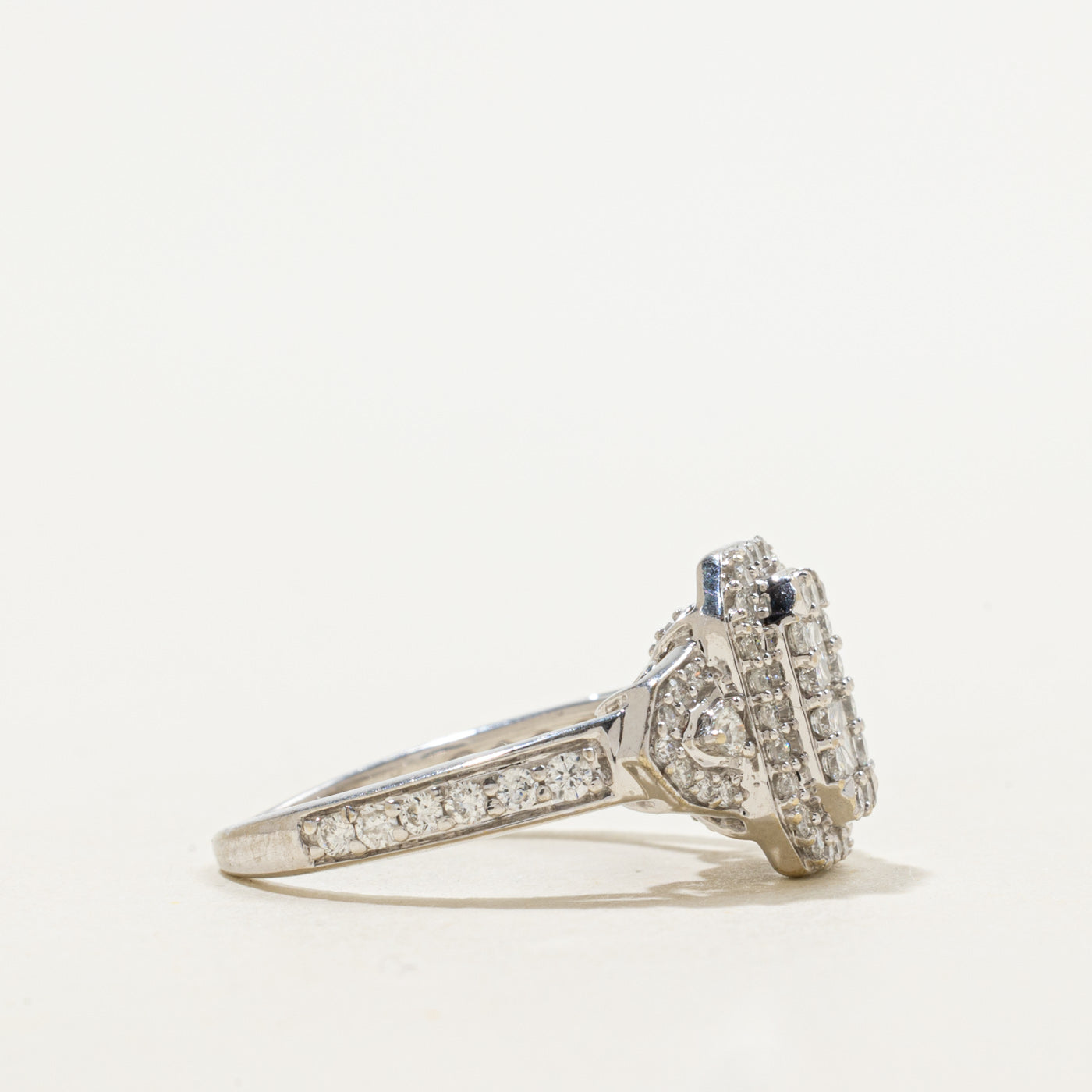 14k Diamond Geometric Cluster Ring | 0.88ctw | SZ 4.75