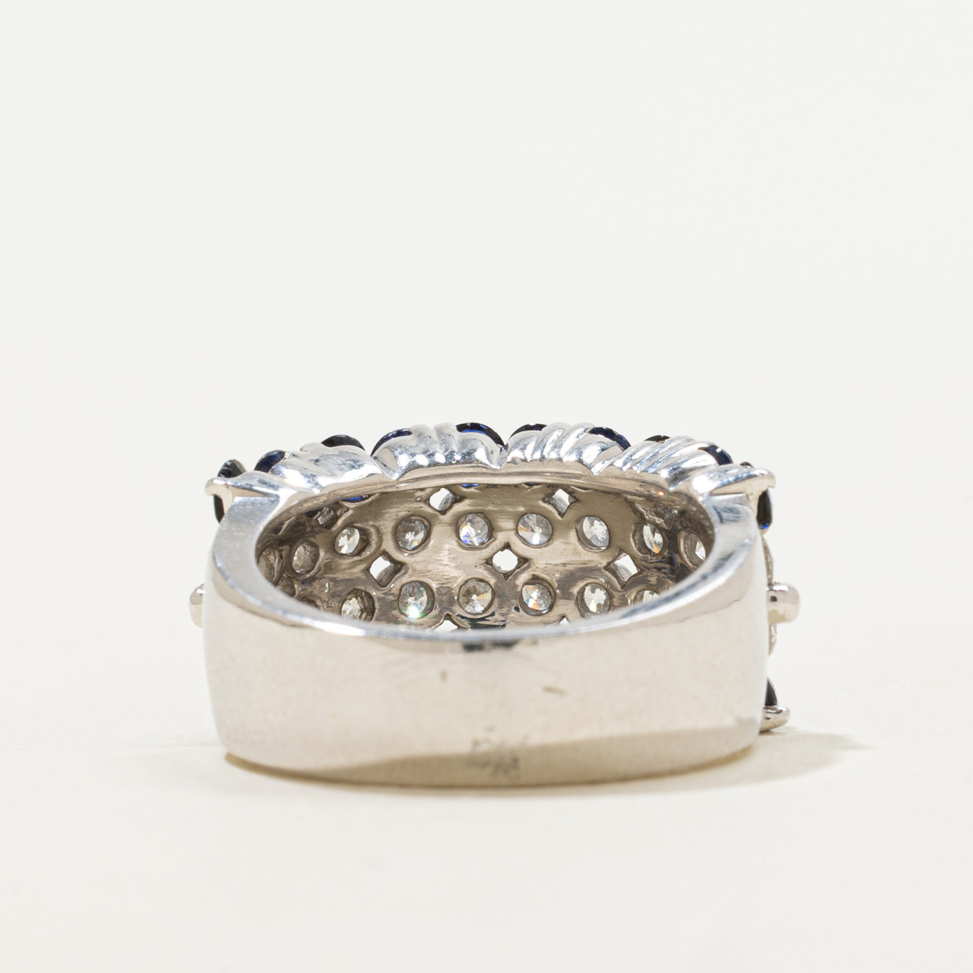 Multi Row Diamond & Sapphire Cocktail Ring | 1.20ctw, 1.20ctw | SZ 6.25