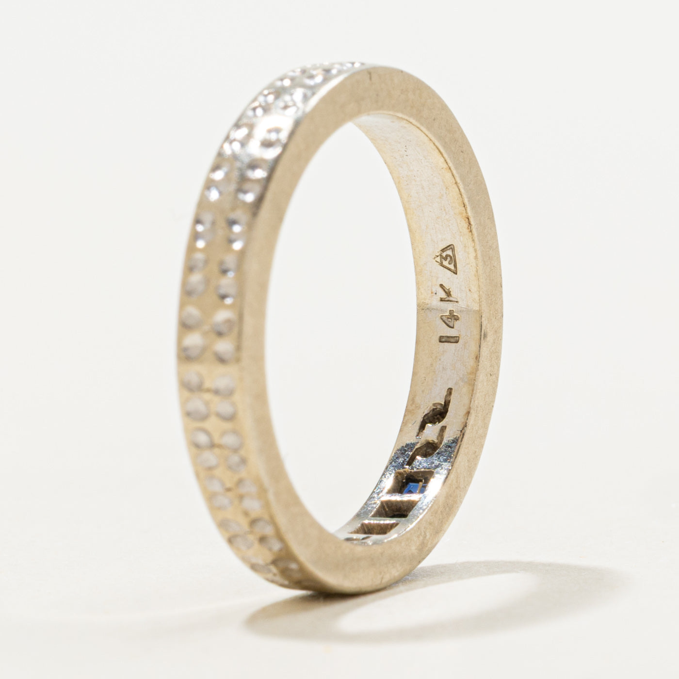 Sapphire & Diamond Accented Textured Band | 0.15ctw, 0.06ctw | SZ 6