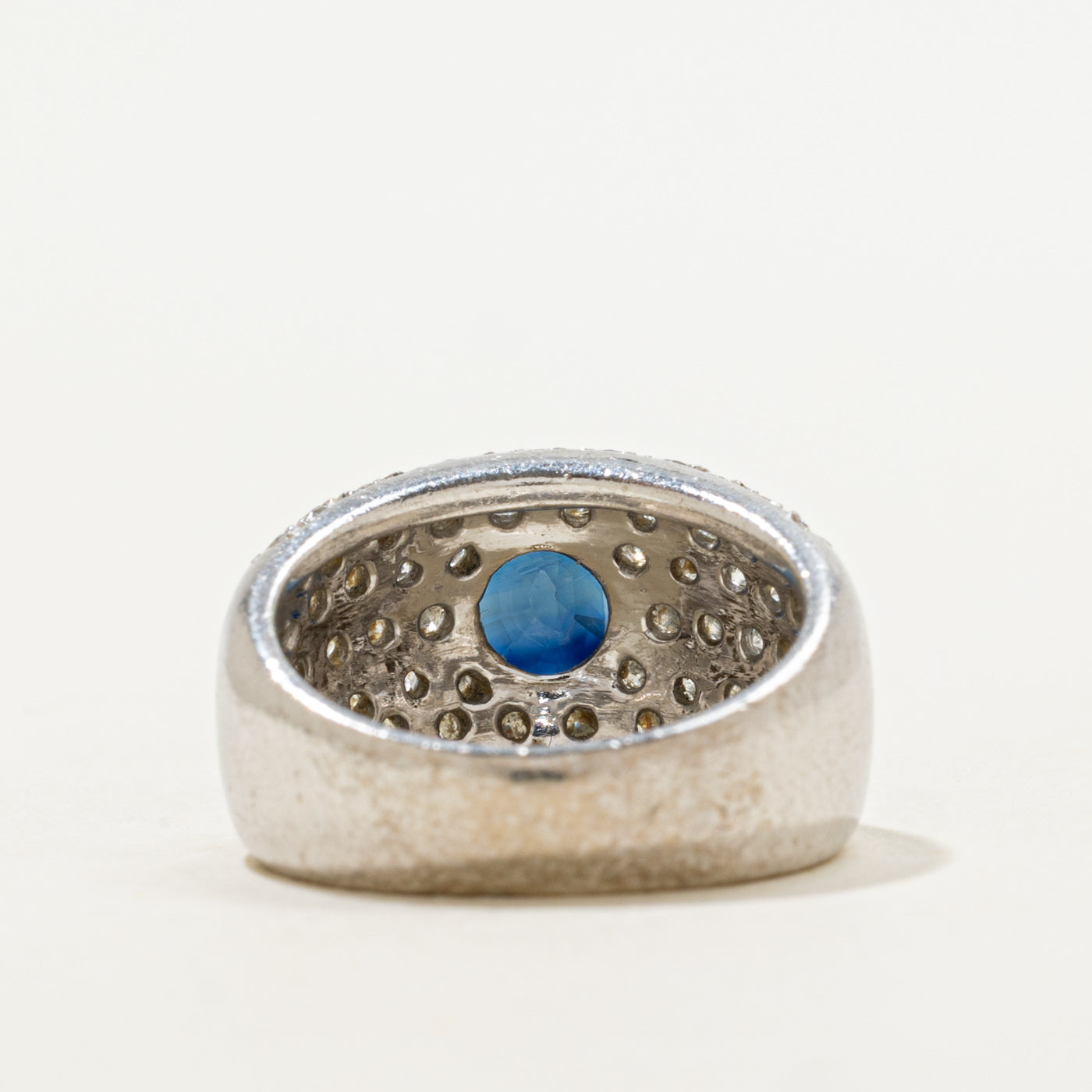 Oval Cut Sapphire & Diamond Pave Cocktail Ring | 1.30ct, 1.20ctw | SZ 5