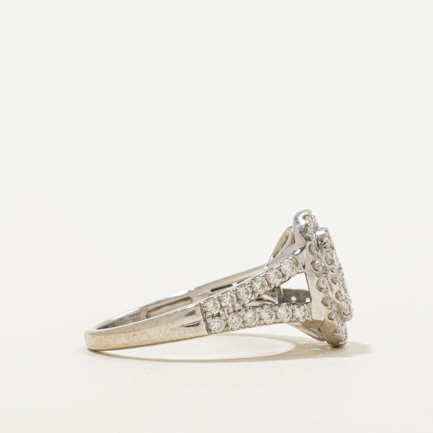 Diamond Oval Cluster Open Shank Ring | 0.74ctw | SZ 6.75