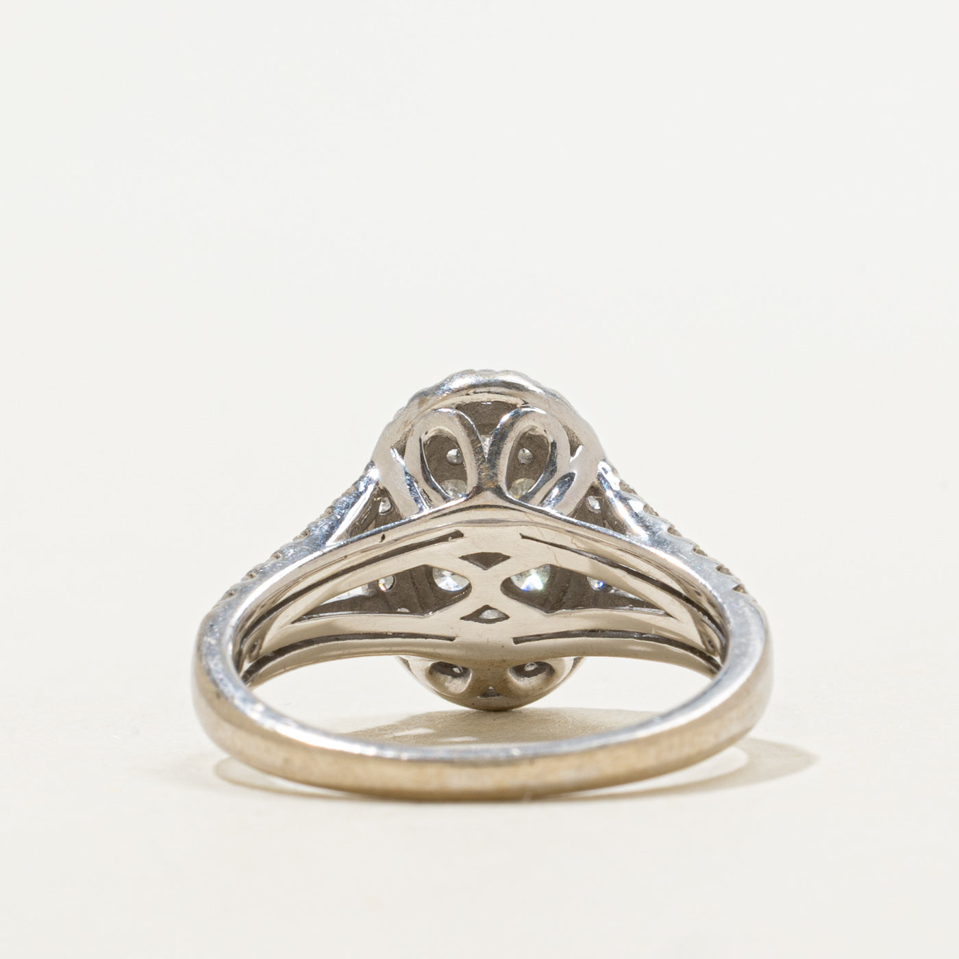 Diamond Oval Cluster Open Shank Ring | 0.74ctw | SZ 6.75