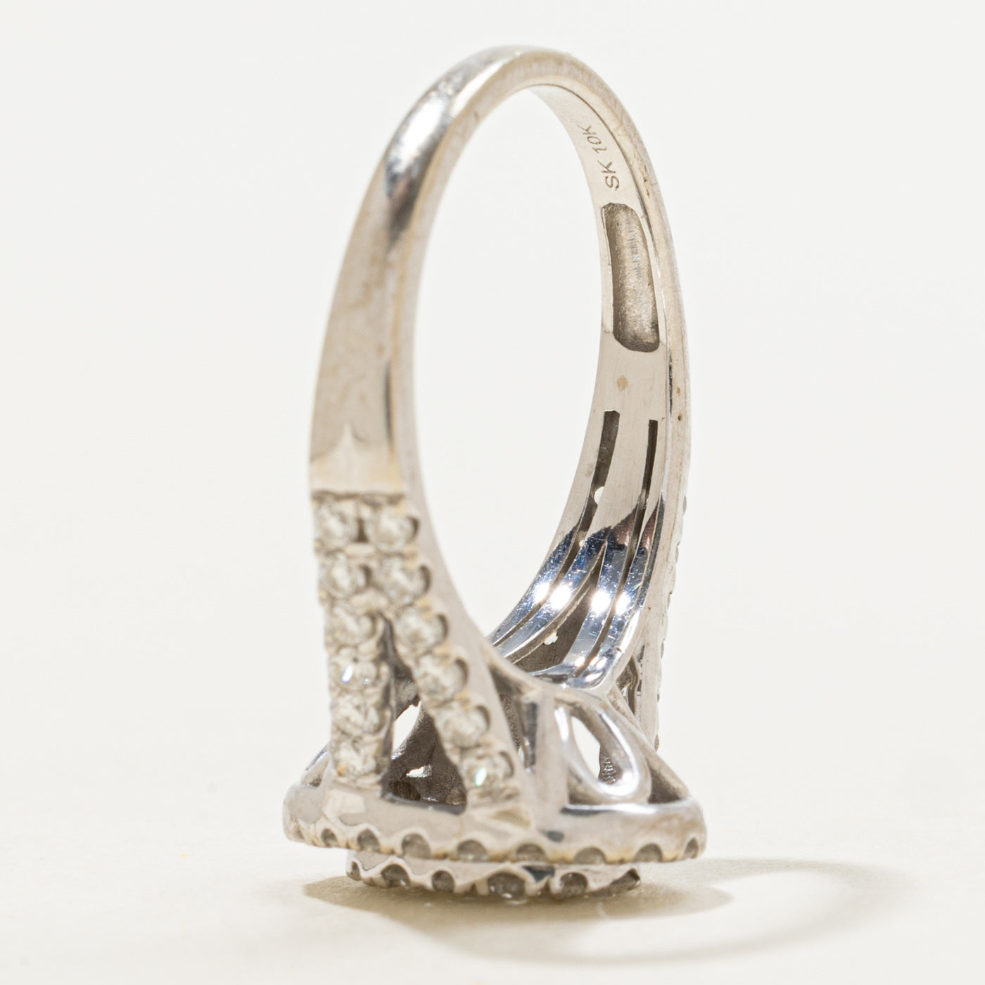 Diamond Oval Cluster Open Shank Ring | 0.74ctw | SZ 6.75