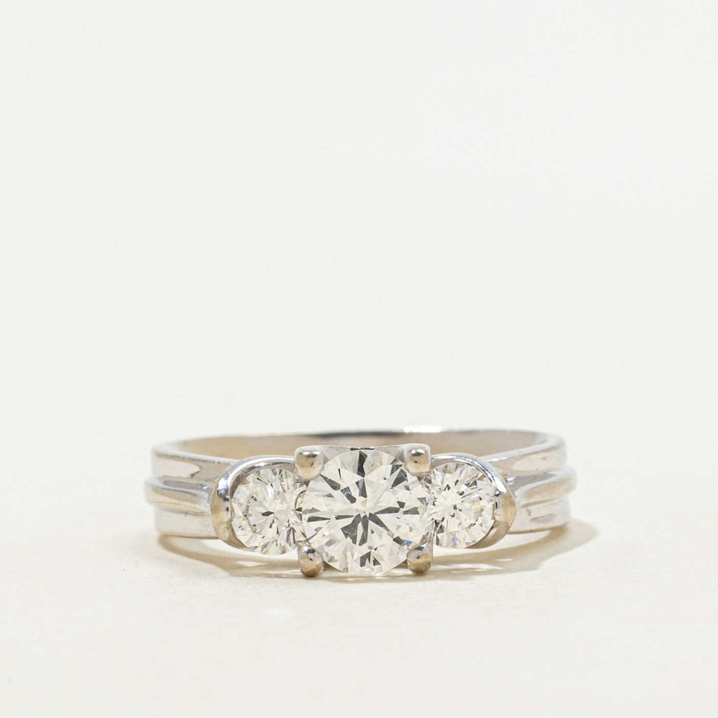 Three Stone Diamond Engagement Ring | 0.74ct I1 H, 1.0ctw | SZ 7.25