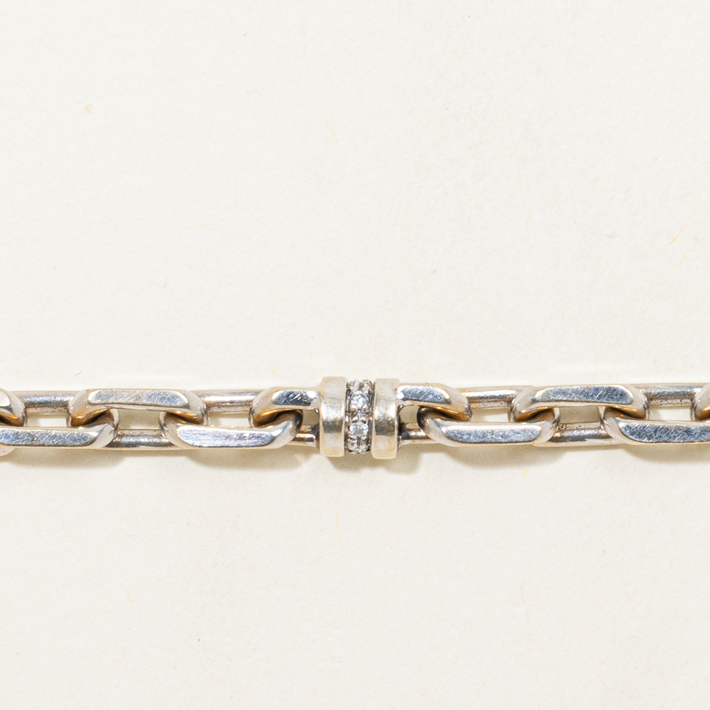 Italian Diamond Accented Chunky Chain Bracelet | 0.10ctw | 8"