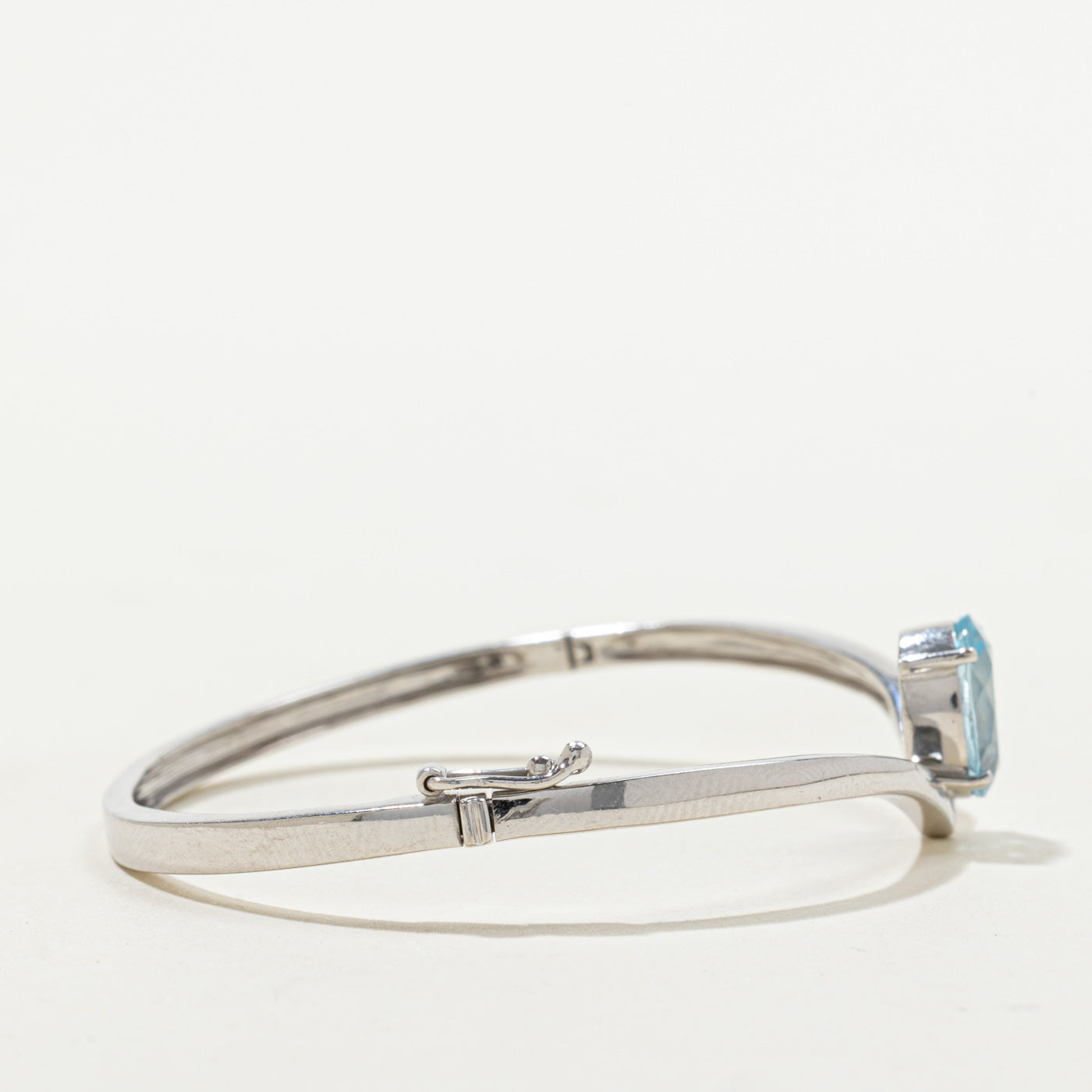 Blue Topaz Chevron Bangle Bracelet | 2.70ct | 6.25"