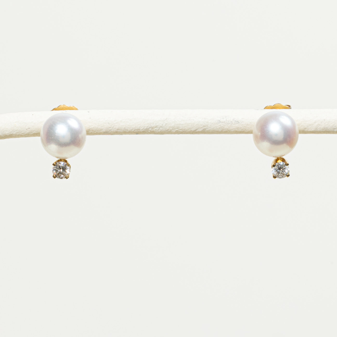 'Birks' Pearl & Diamond Stud Earrings | 0.19ctw