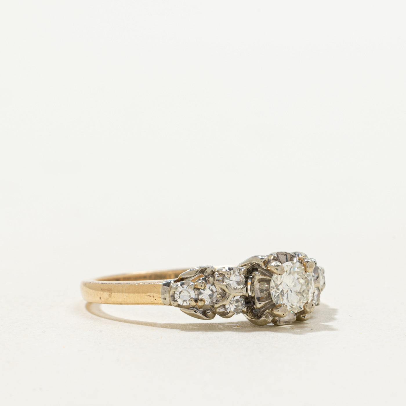 18k Illusion Set Diamond Cluster Accented Ring | 0.42ctw | SZ 7