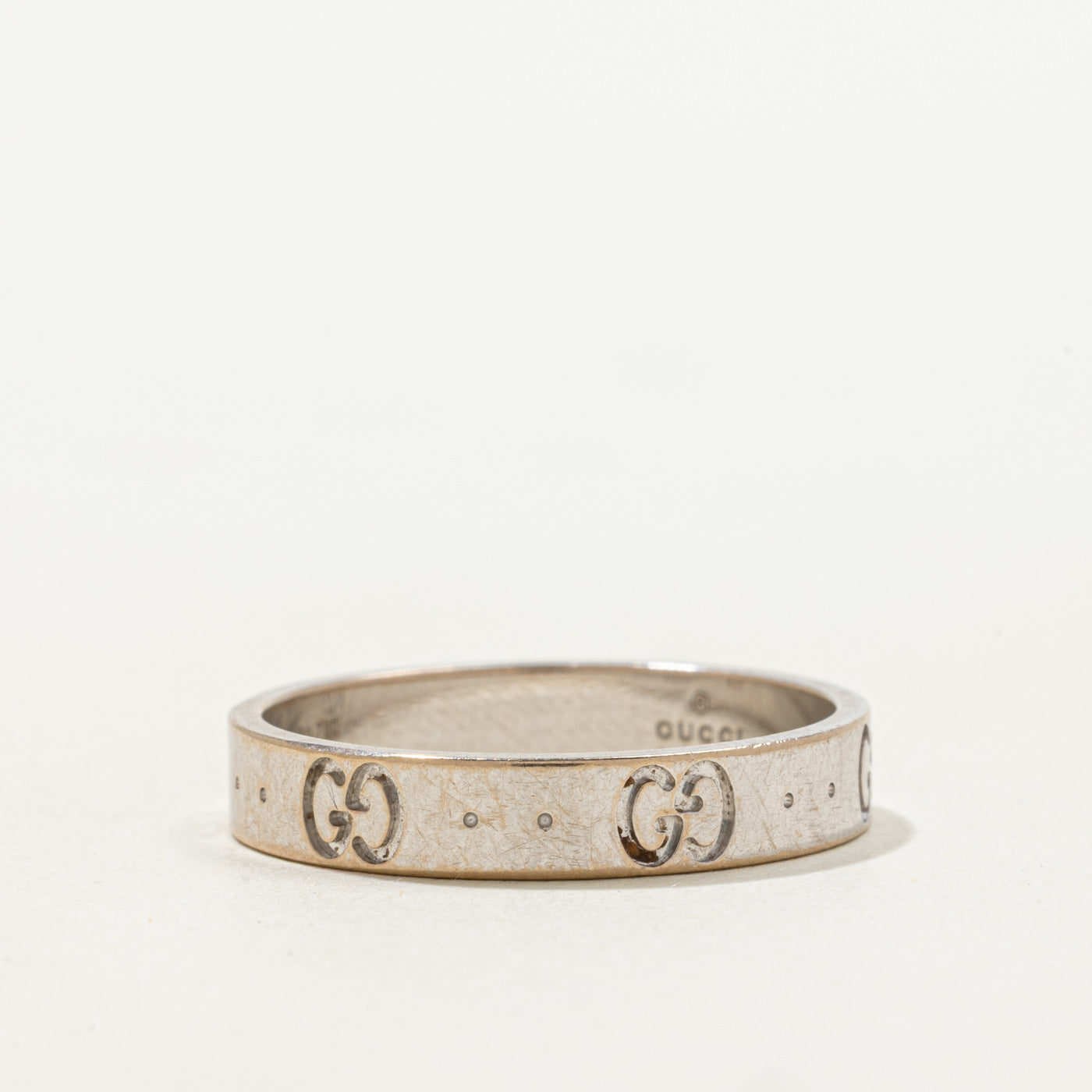 'Gucci' Icon Thin 18k Ring | 4mm | SZ 9.25