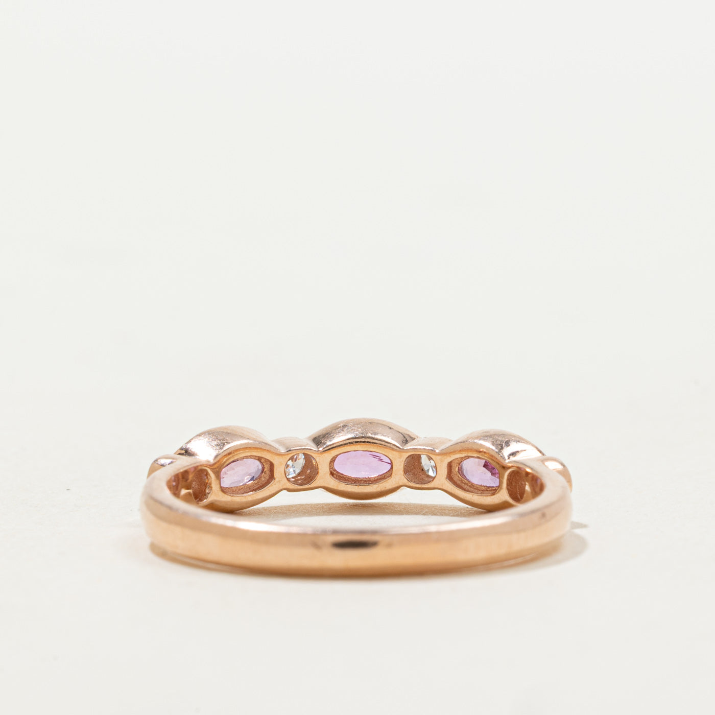'Effy' Three Stone Pink Sapphire & Diamond Band | 0.60ctw, 0.10ctw | SZ 7