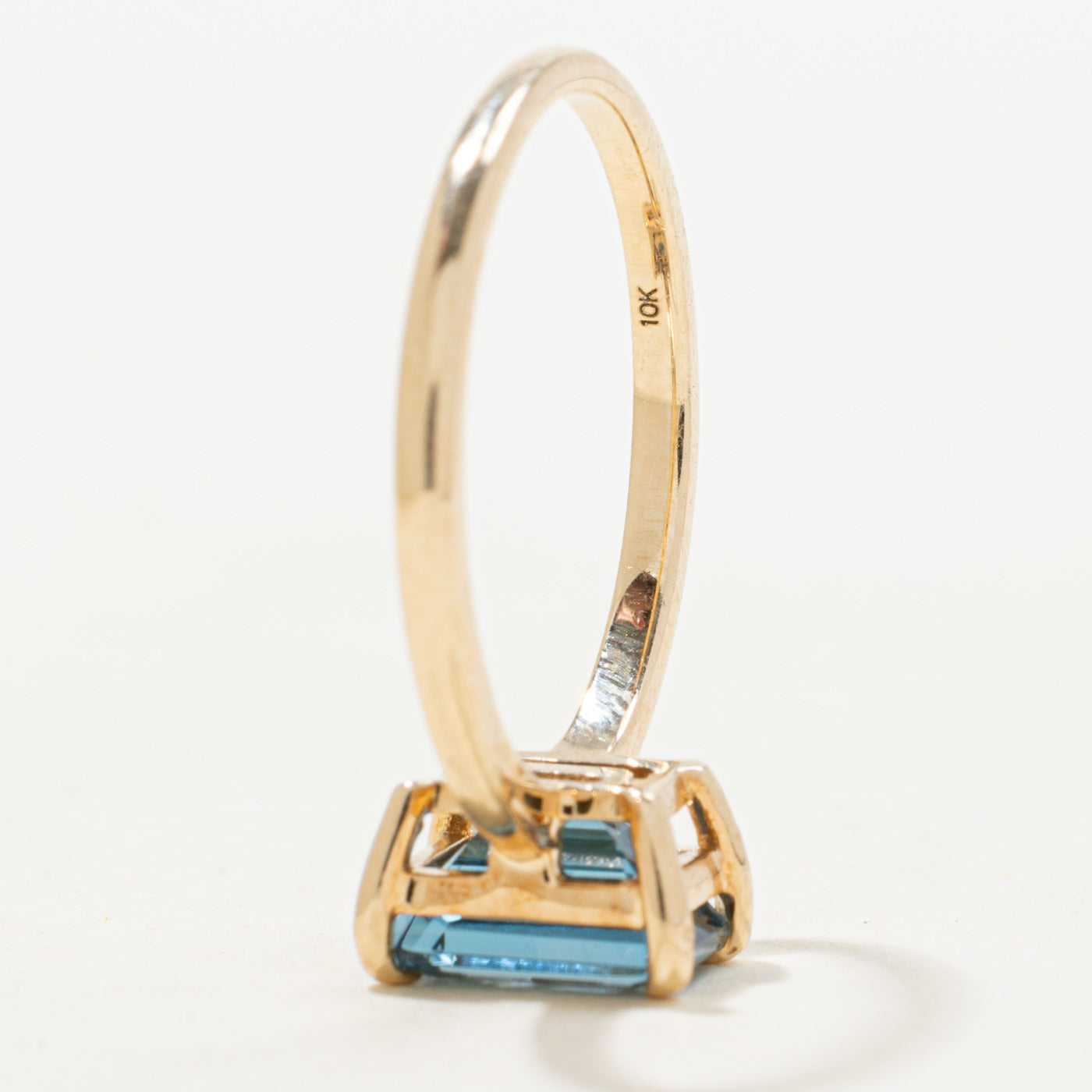 Solitaire Rectangle Cut Blue Topaz Ring | 1.60ct | SZ 7.25