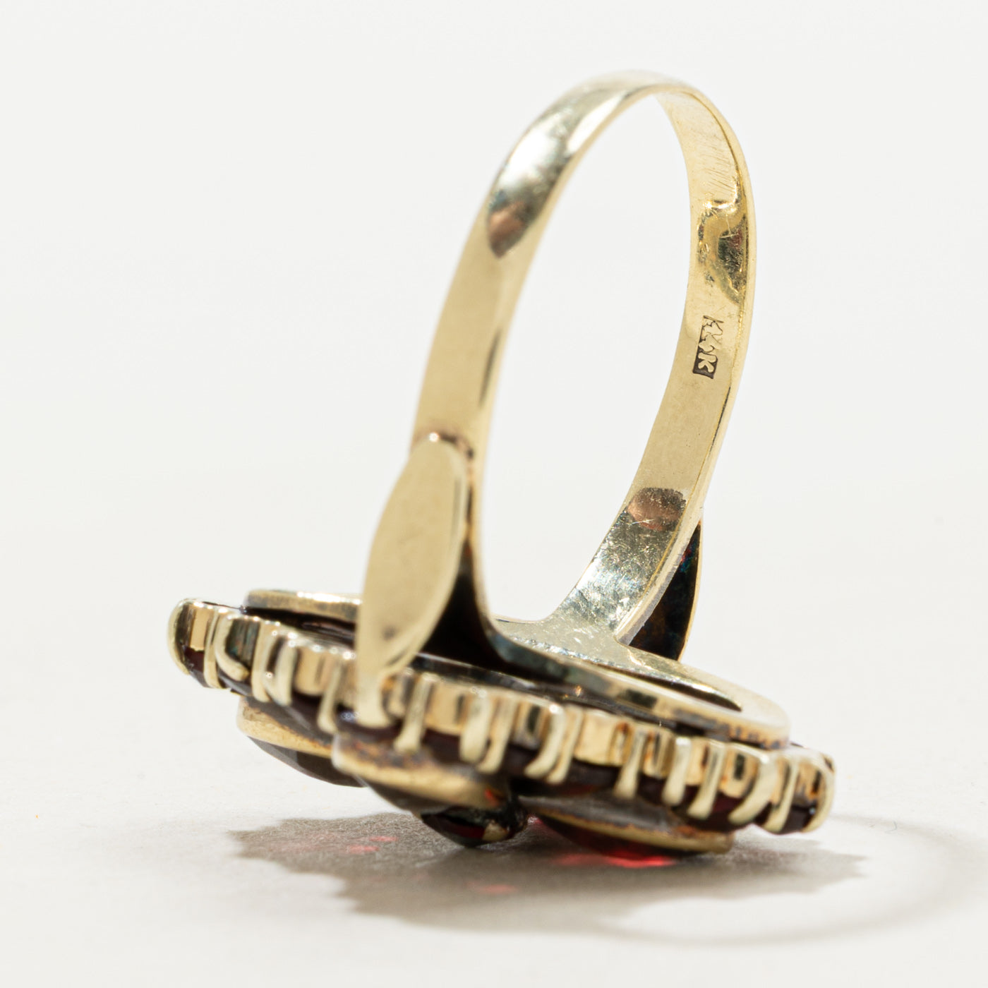 Garnet Cross Cluster Cocktail Ring | 3.50ctw | SZ 6.75