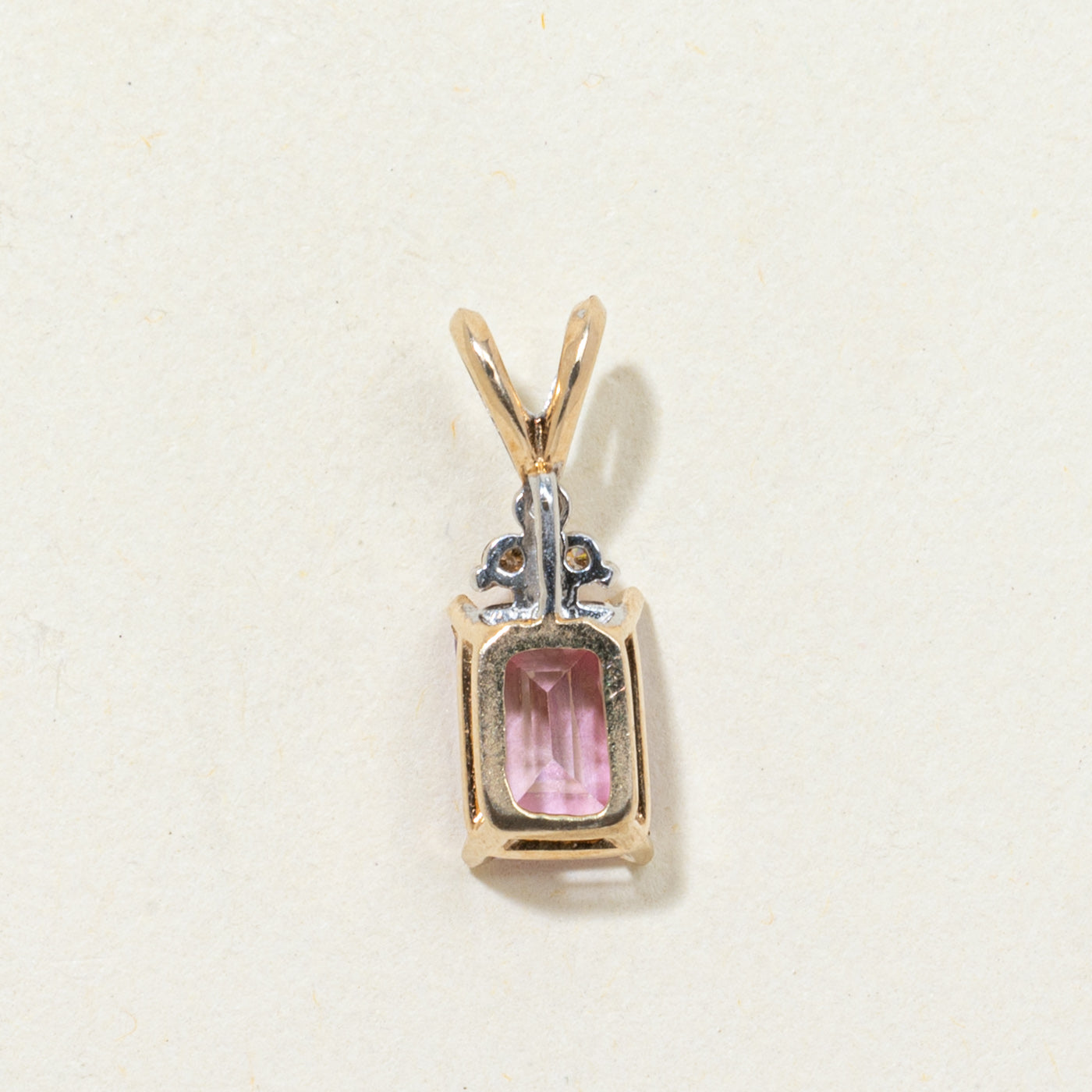 Synthetic Pink Sapphire & Diamond Accented Pendant | 1.30ct, 0.03ctw
