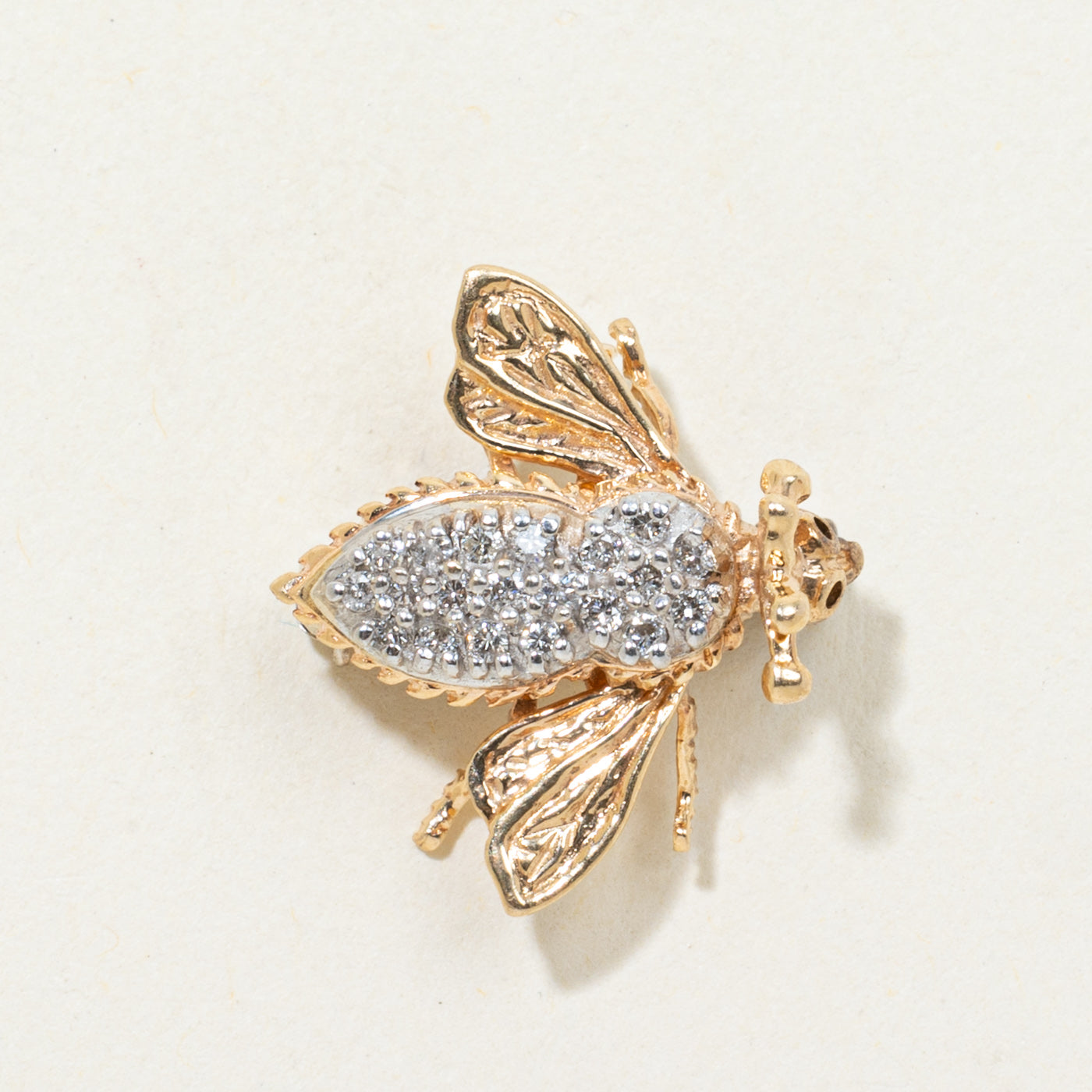 Diamond Bumble Bee Brooch | 0.10ctw