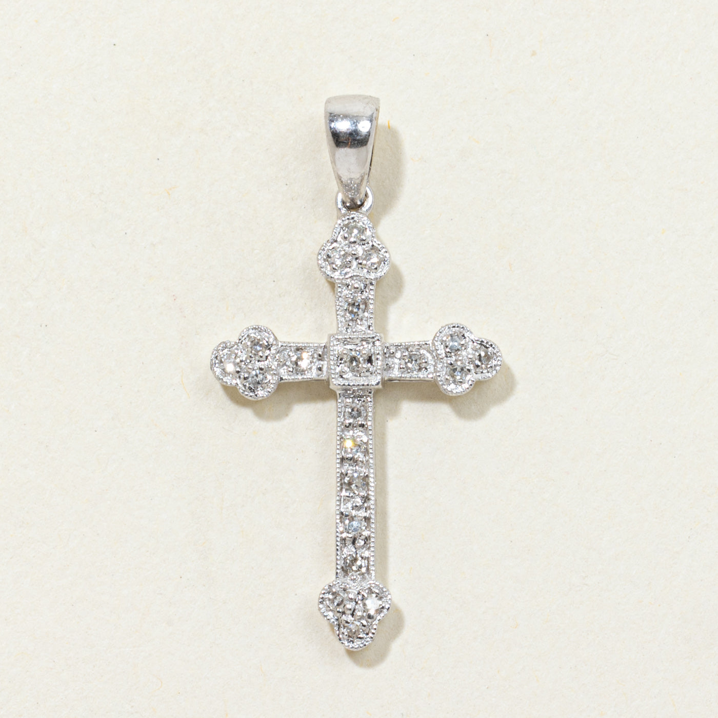 14k Diamond Ornate Cross Pendant | 0.10ctw