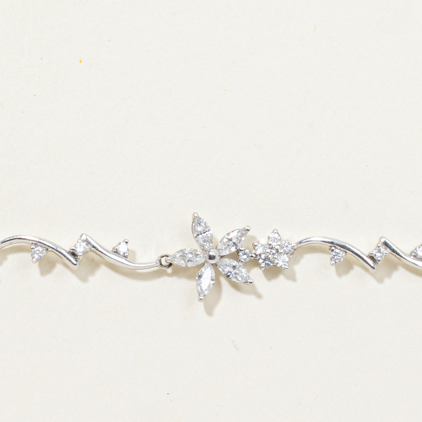 Diamond Floral Cluster Bracelet | 1.25ctw | 7"