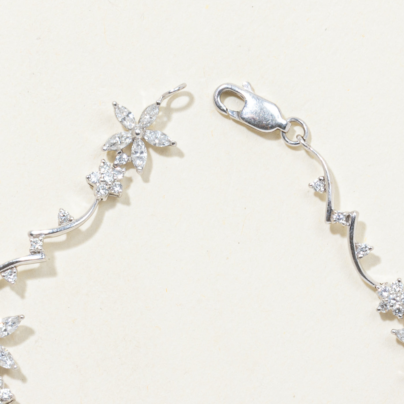 Diamond Floral Cluster Bracelet | 1.25ctw | 7"