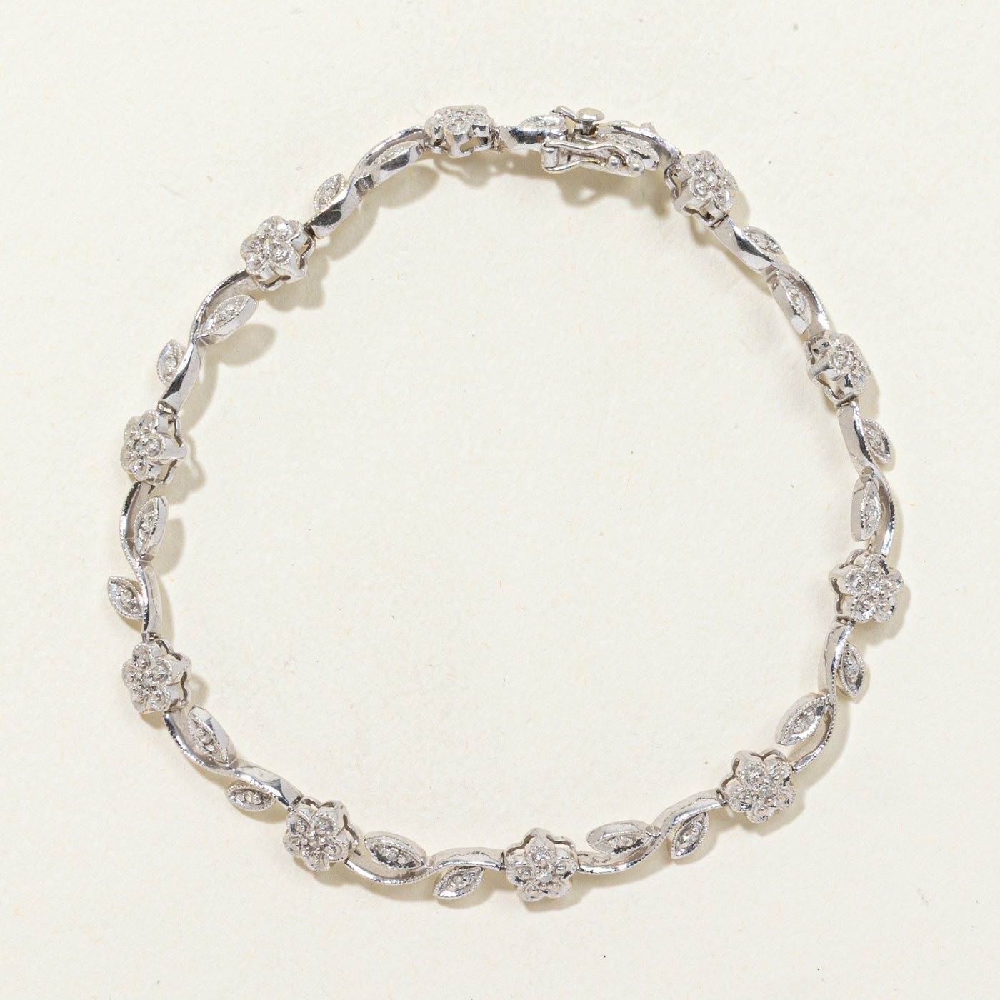 Diamond Floral Vine Tennis Bracelet | 0.15ctw | 6.5"