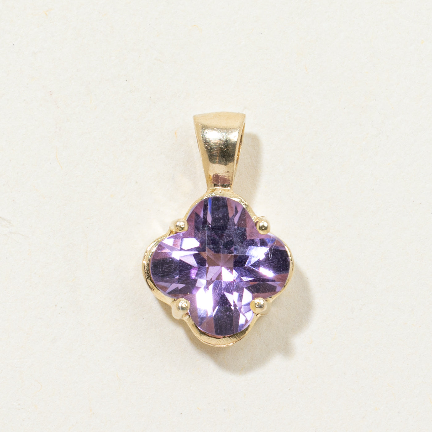 Clover Checkerboard Cut Amethyst Pendant | 2.00ct