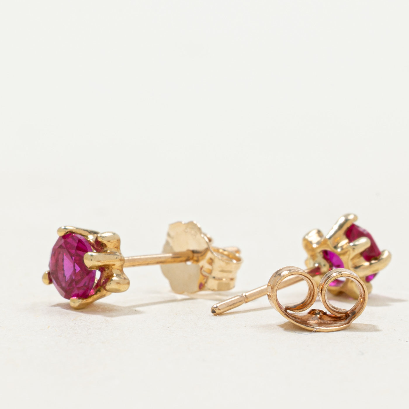 Synthetic Ruby Stud Earrings | 0.50ctw