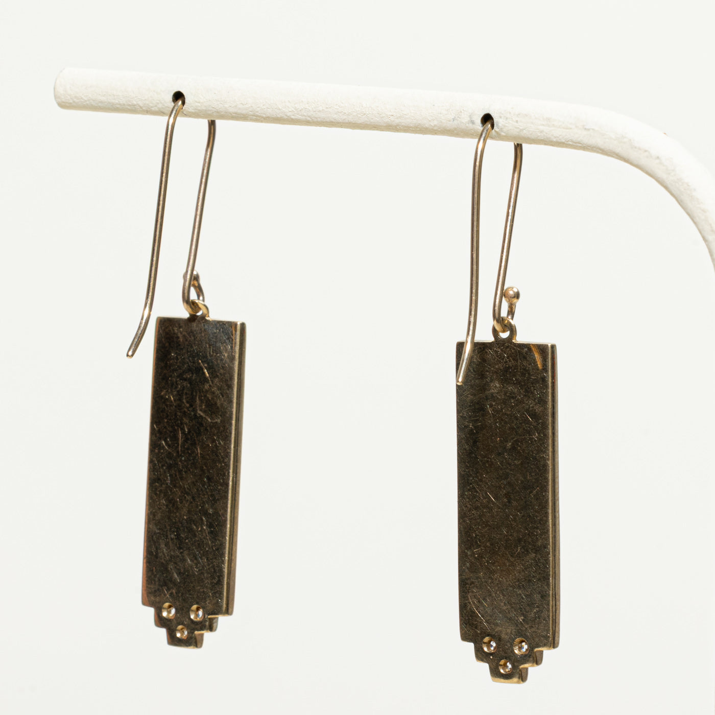 Red & Black Enamel, Pasté Glass Drop Earrings | 0.06ctw