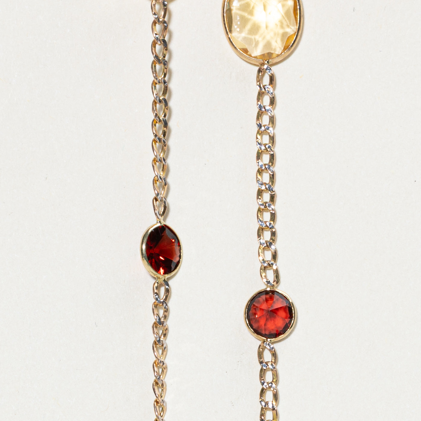 Citrine & Garnet Satelite Necklace | 16.40ctw, 5.30ctw | 19"