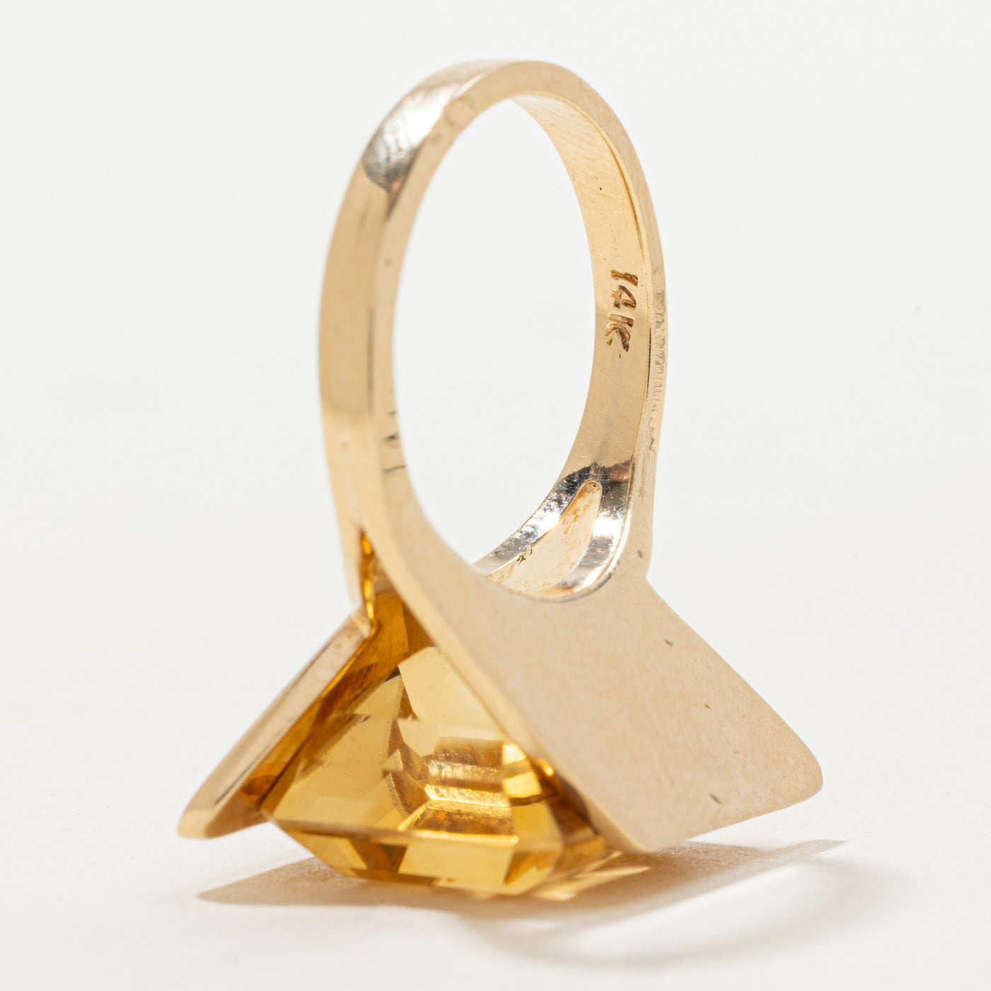 East West Emerald Cut Citrine Cocktail Ring | 10.00ct | SZ 6.25