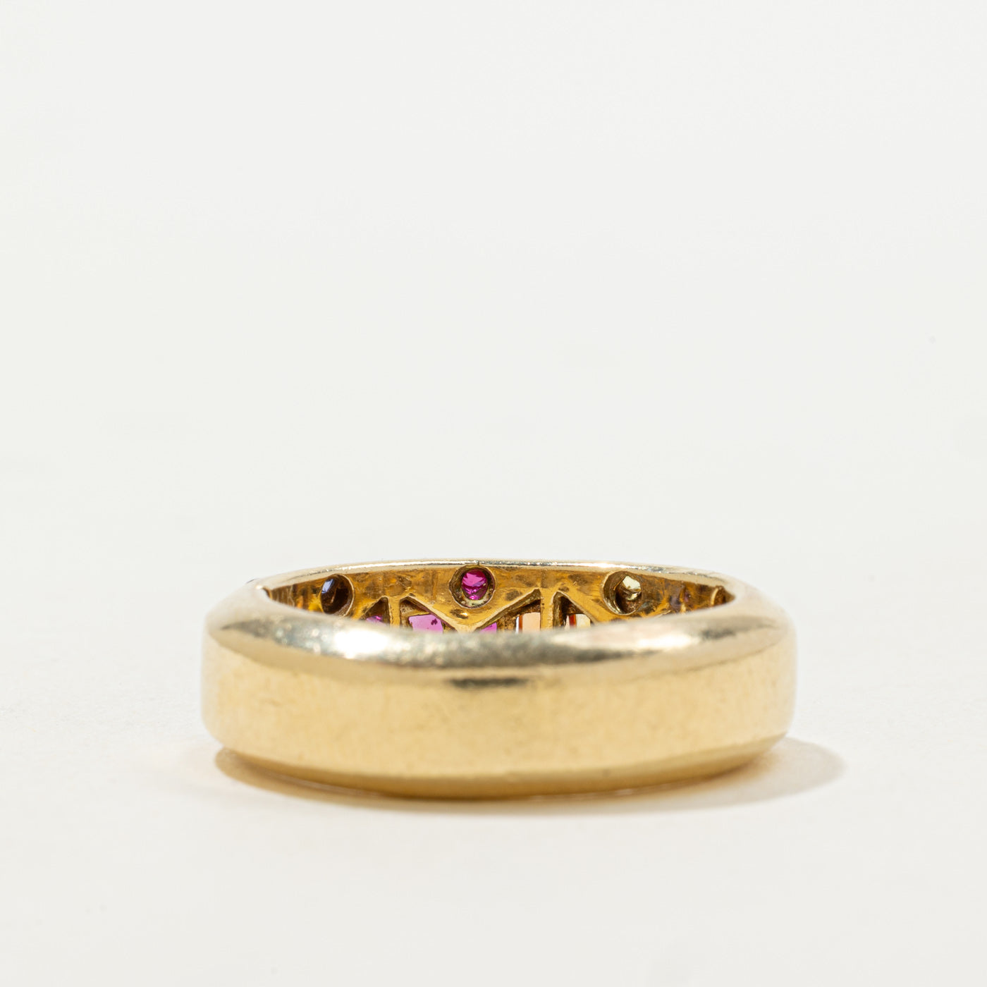Rainbow Sapphire Semi Eternity Band | 1.00ctw | 6.5mm | SZ 8