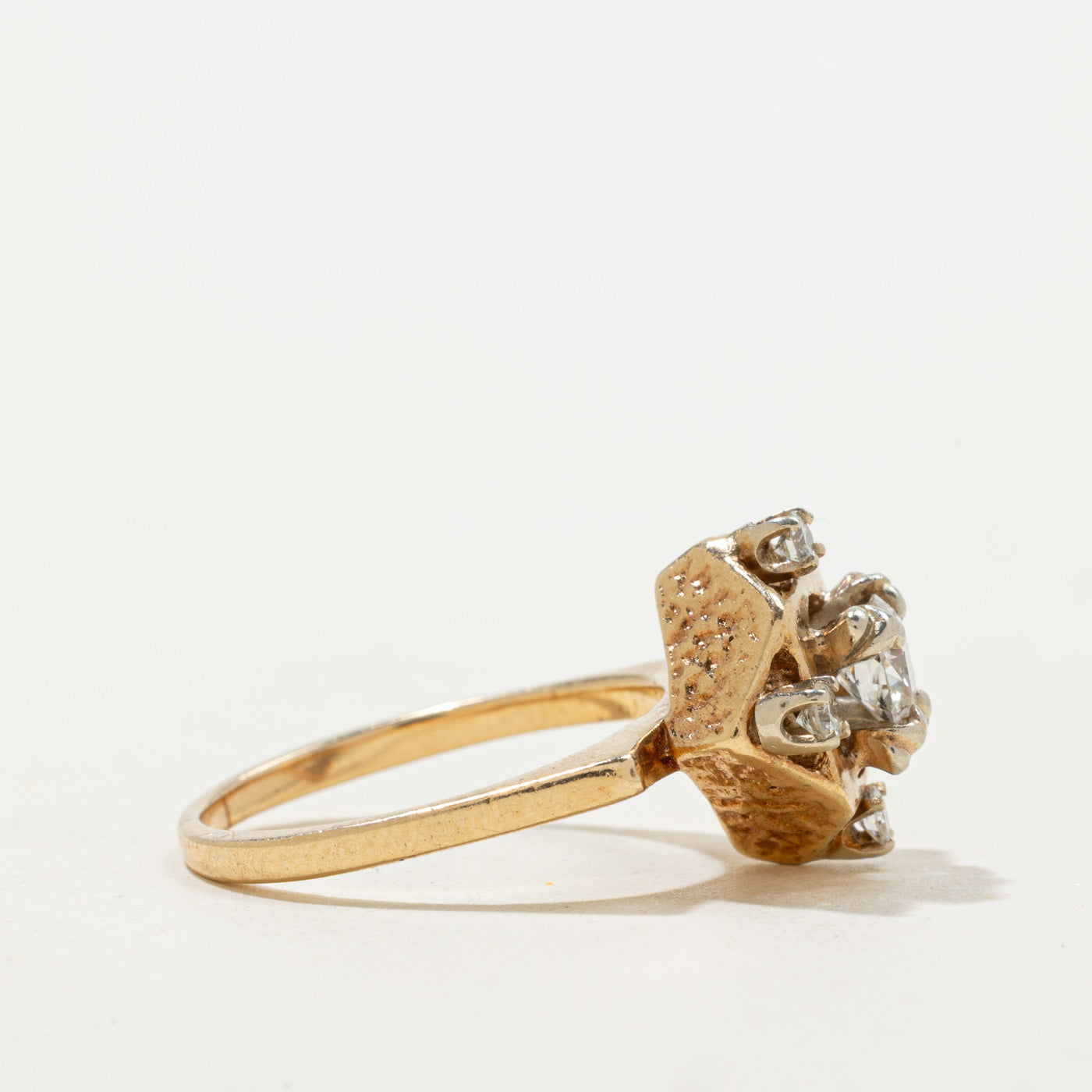 Transitional Cut Diamond Geometric Ring | 0.62ct I2 I/J, 0.20ctw | SZ 8