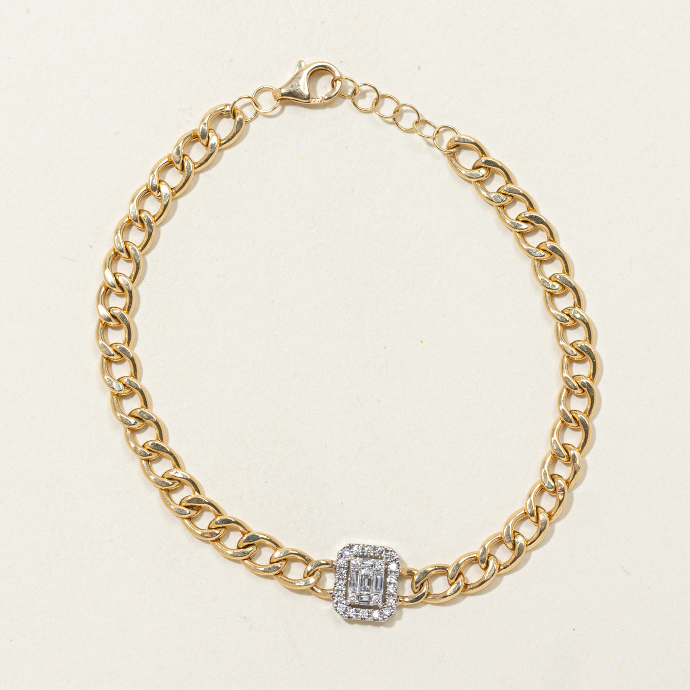 Diamond Halo Pendant Bracelet | 0.15ctw | 7"