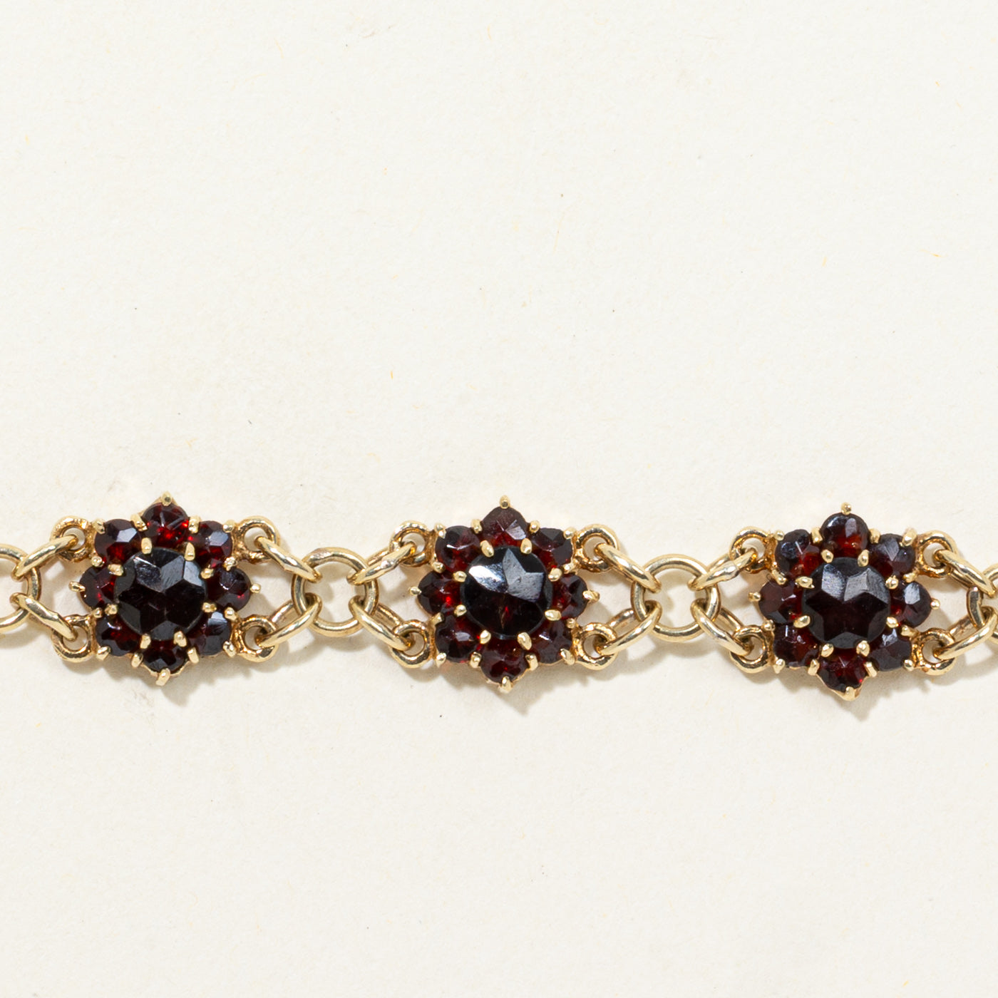 Garnet Floral Cluster Gemstone Bracelet | 8.40ctw | 7.25"