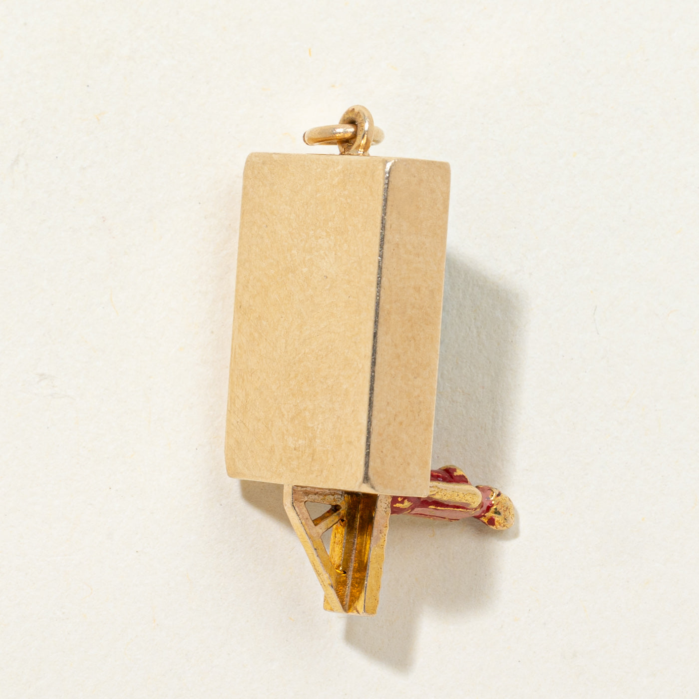 14k Yellow Gold Enamel Pool Scene Charm