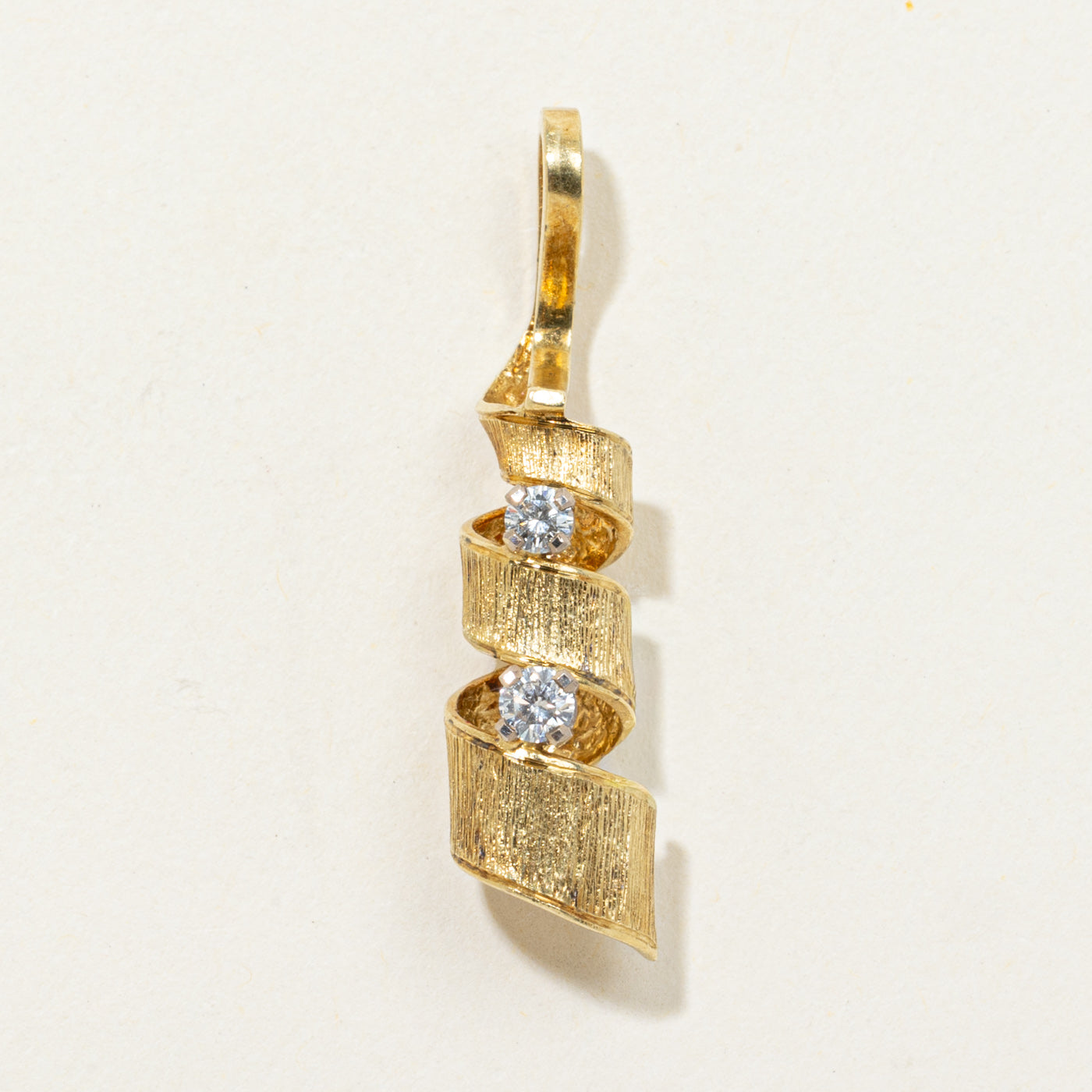 Two Stone Diamond Swirl Pendant | 0.15ctw