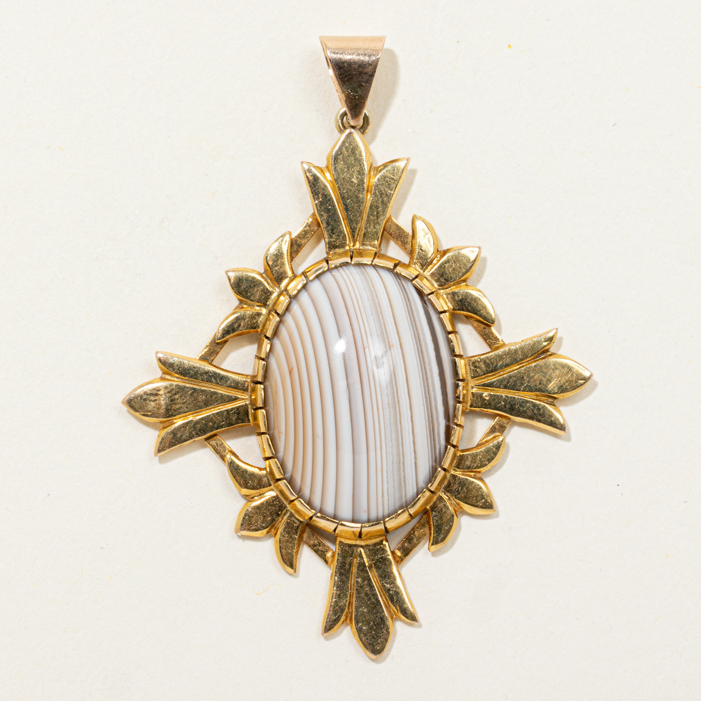 Banded Agate Ornate Pendant | 16.00ct