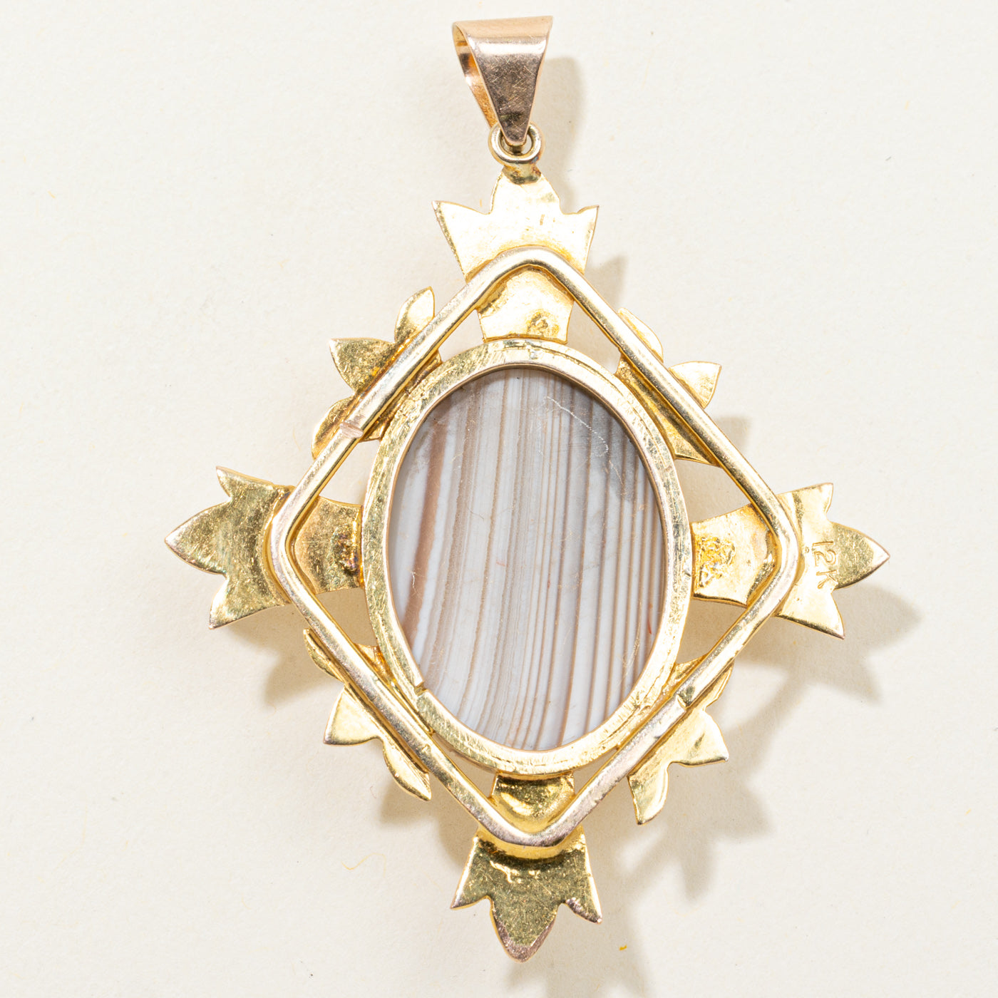 Banded Agate Ornate Pendant | 16.00ct