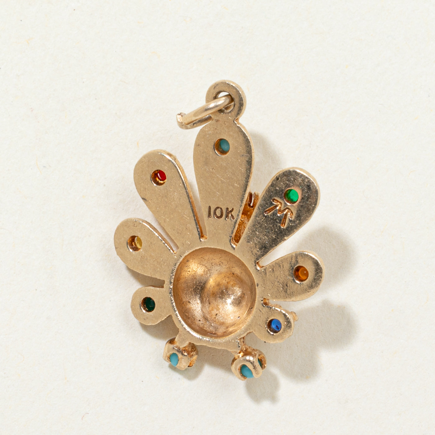Multi Colour Paste Glass Peacock Charm | 0.10ctw