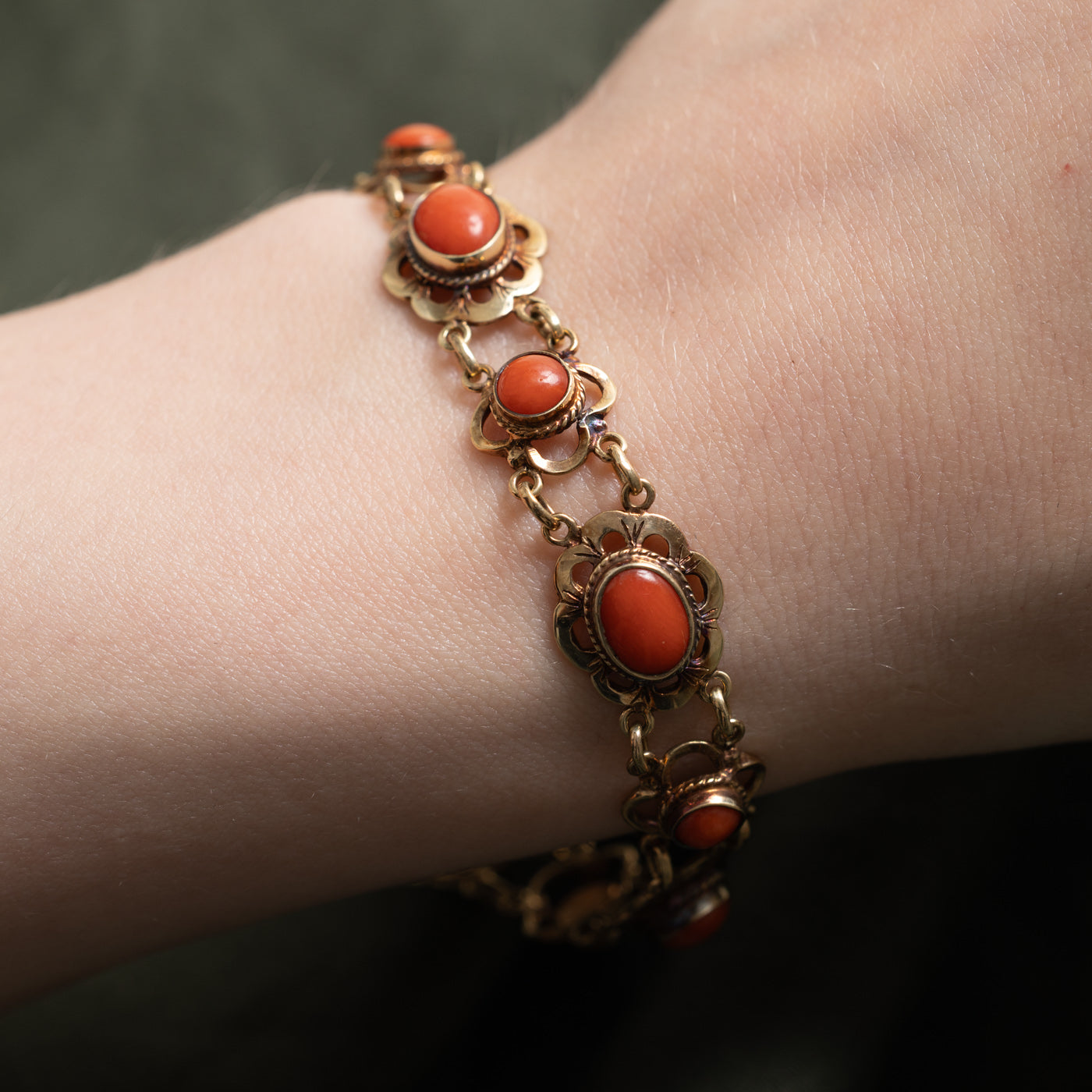Coral Gemstone Bracelet | 8.20ctw | 7.5"