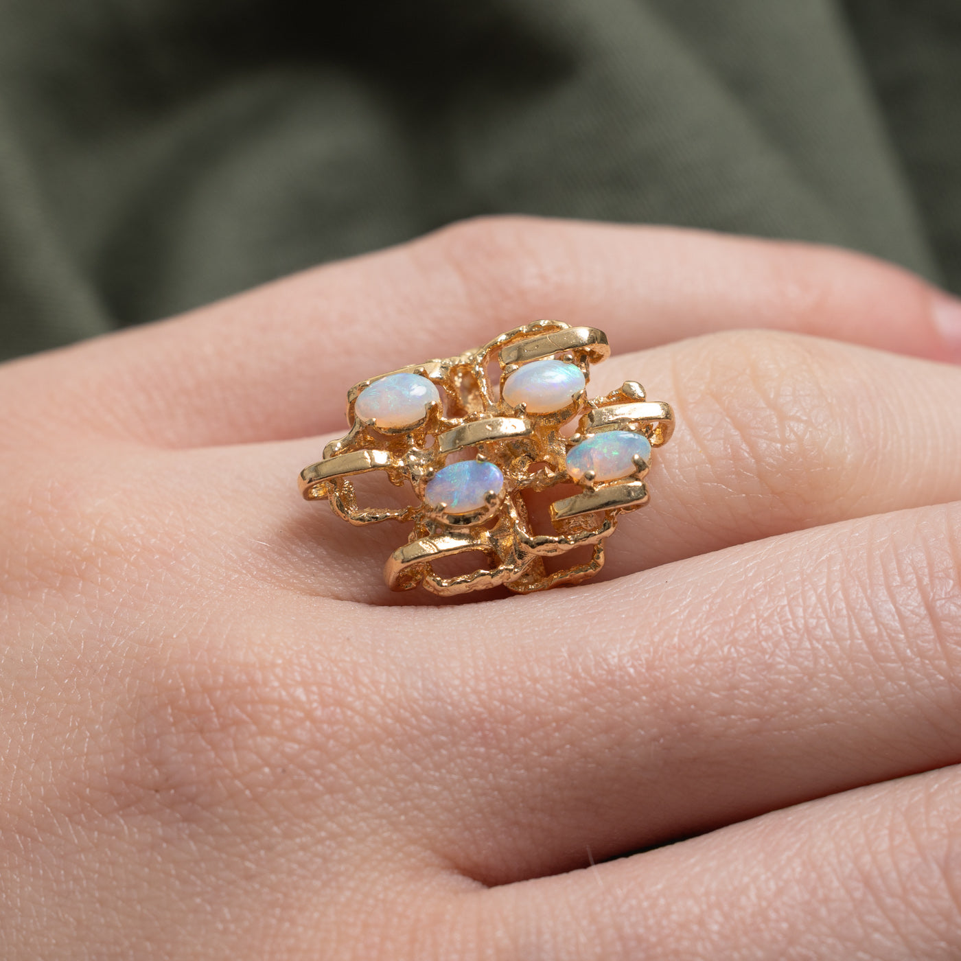Scattered Opal Cocktail Ring | 0.40ctw | SZ 4.25