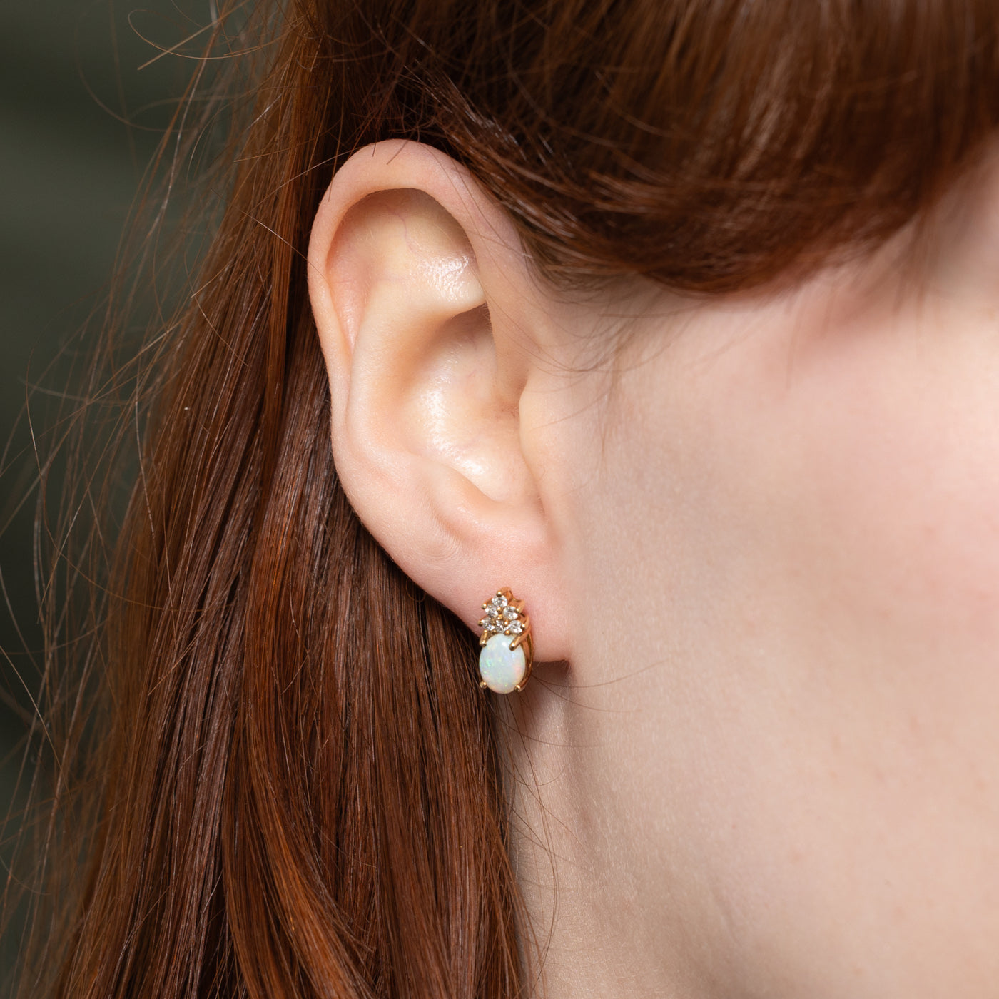 Opal & Diamond Stud Earrings | 1.00ctw, 0.25ctw