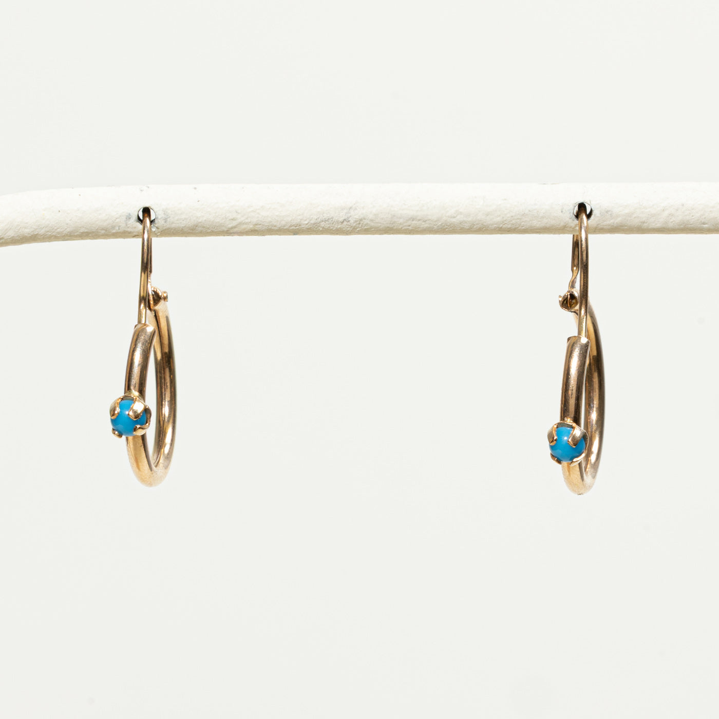 Imitation Turquoise Hoop Earrings | 0.20ctw