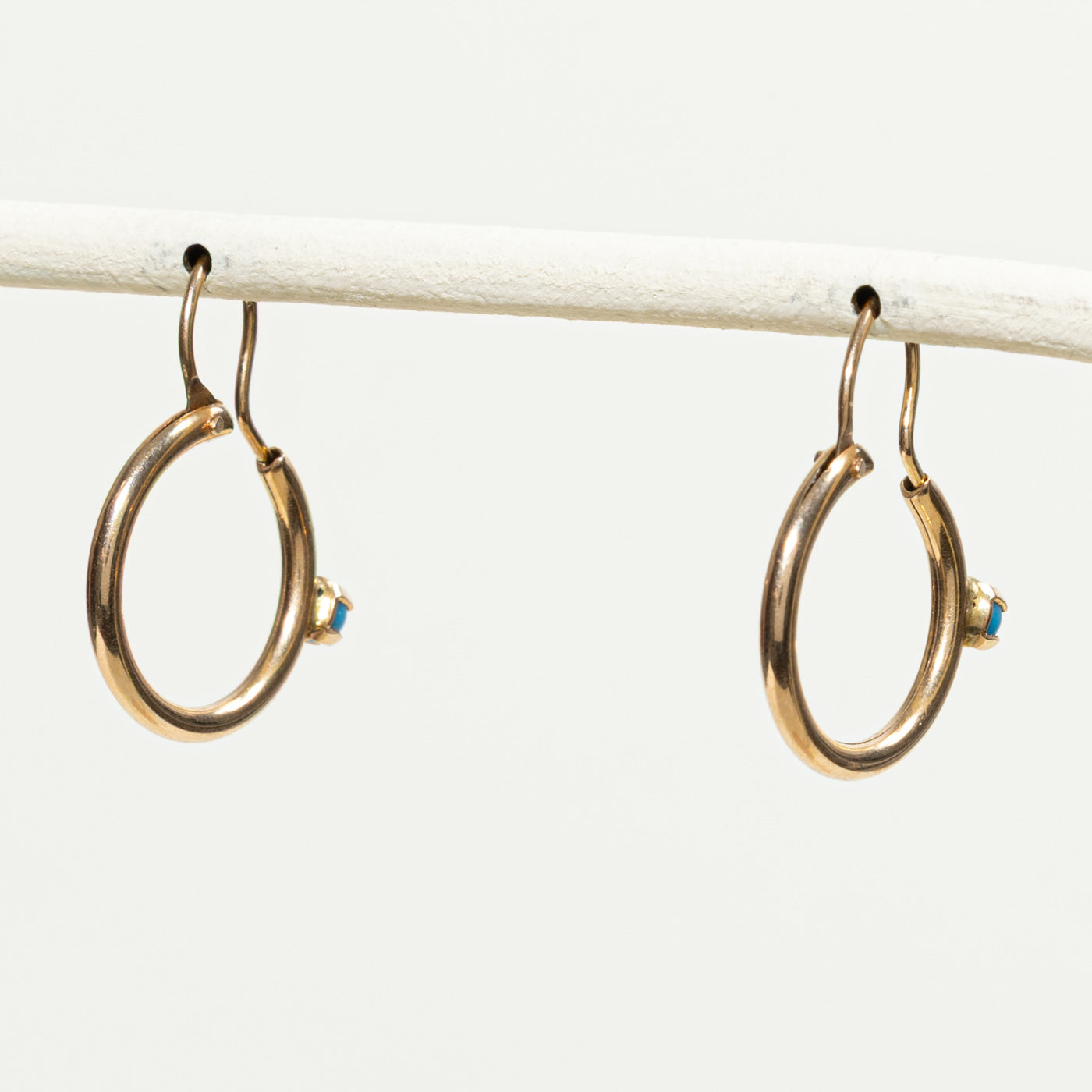 Imitation Turquoise Hoop Earrings | 0.20ctw