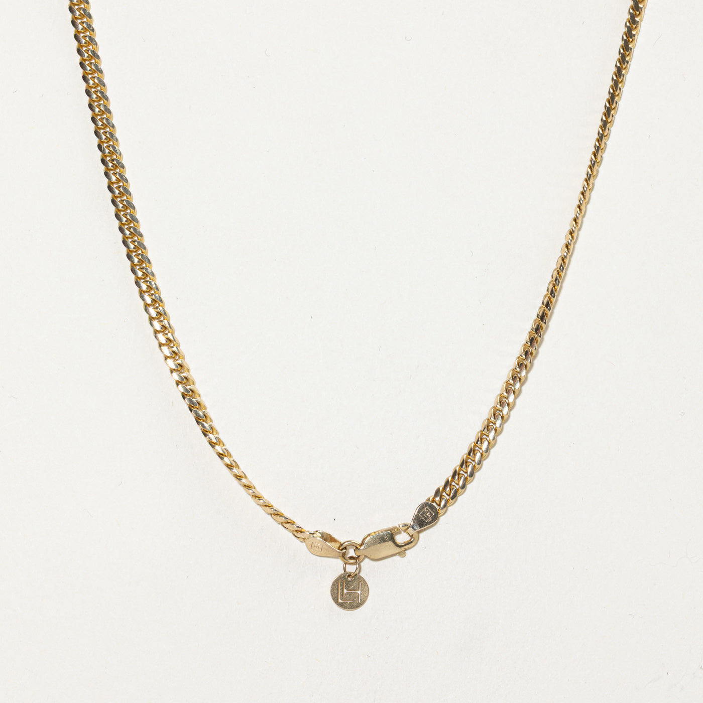 Solitaire Emerald Pendant Curb Chain Choker Necklace | 0.46ct | 14"