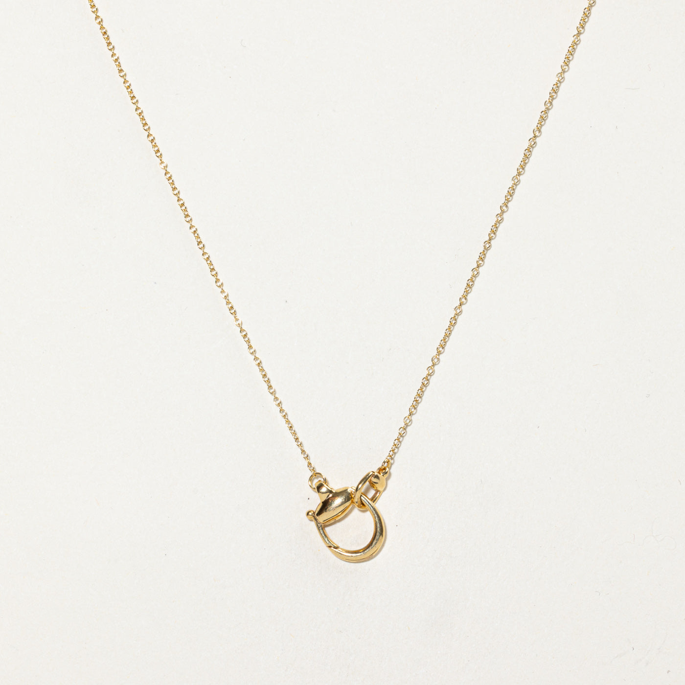 'Gucci' Horsebit 18k Yellow Gold Necklace | 18"
