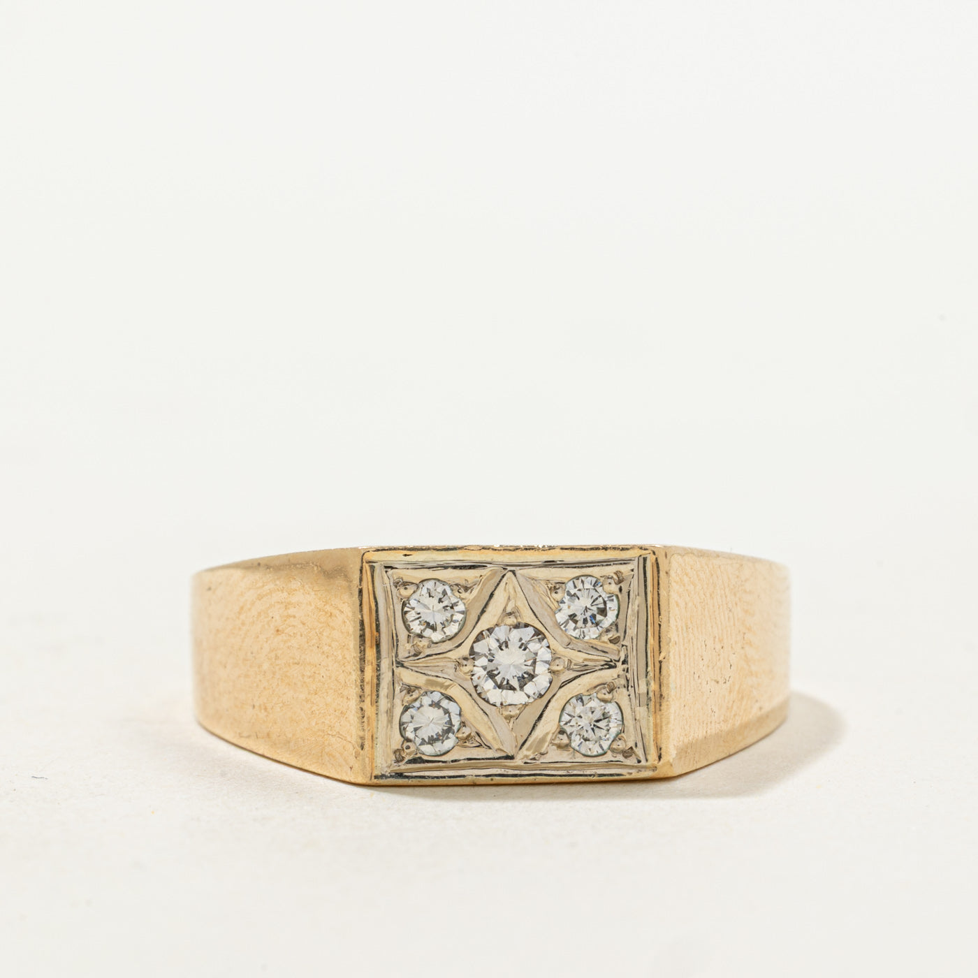 Diamond Star Signet Ring | 0.32ctw | SZ 12