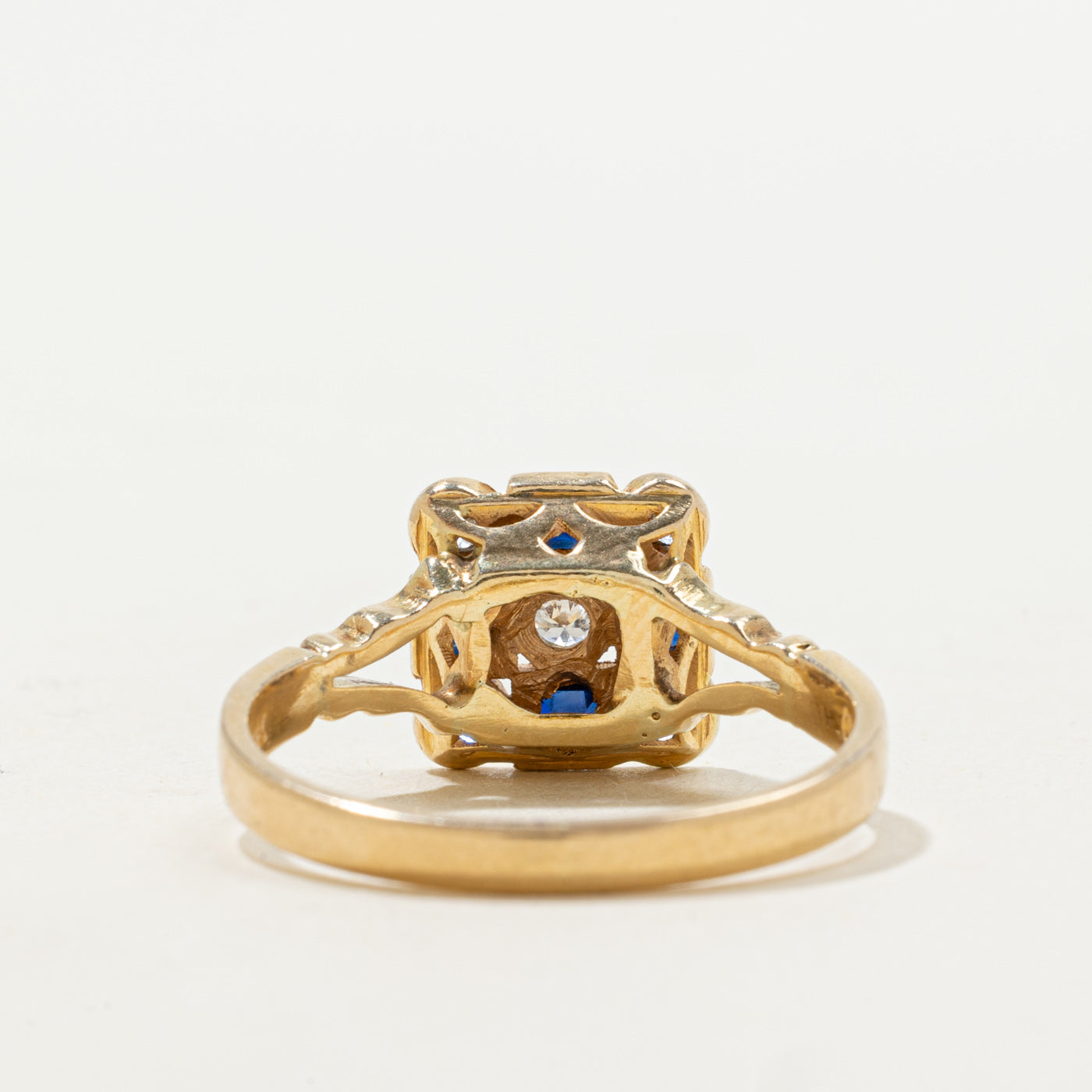 Sapphire & Diamond Grid Ring | 0.30ctw, 0.30ctw | SZ 9.75