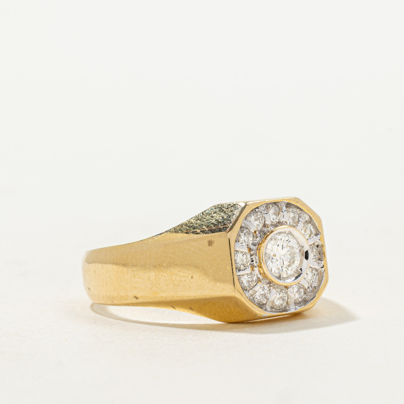 Diamond Halo Signet Ring | 0.38ctw | SZ 9.5