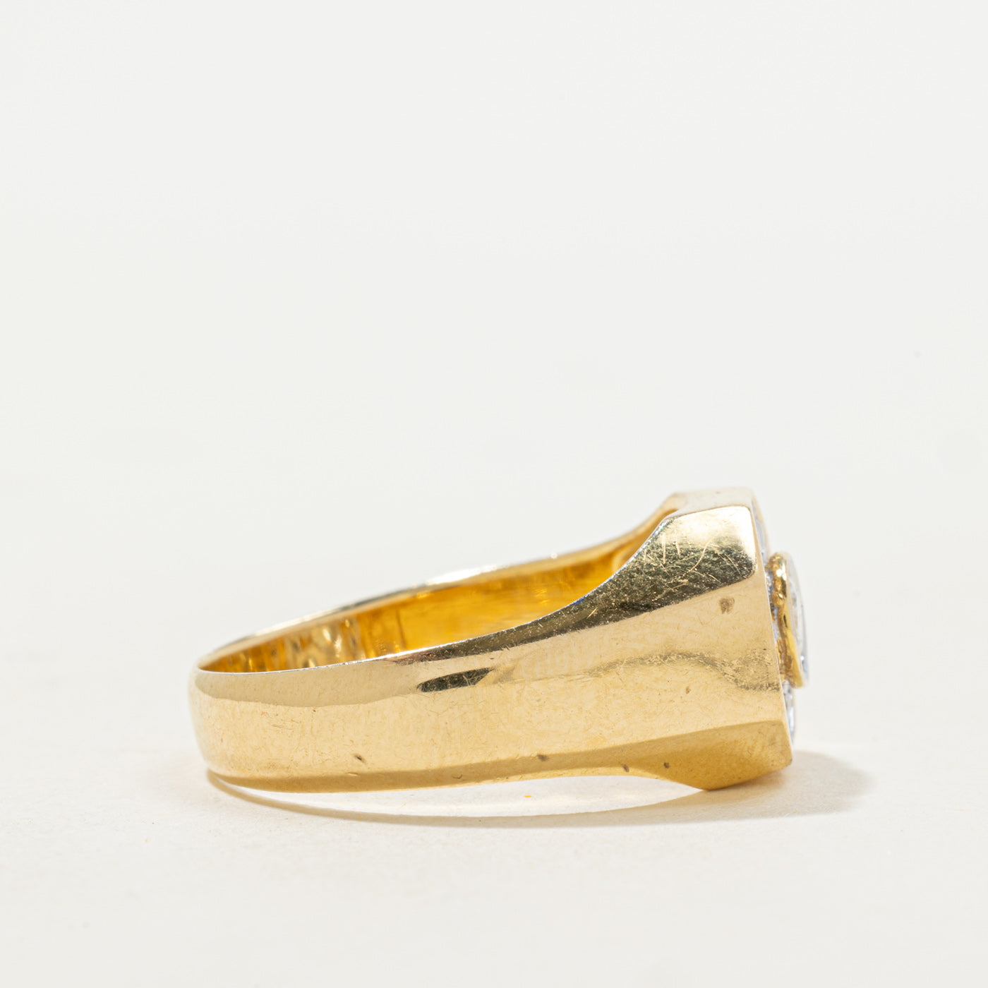 Diamond Halo Signet Ring | 0.38ctw | SZ 9.5