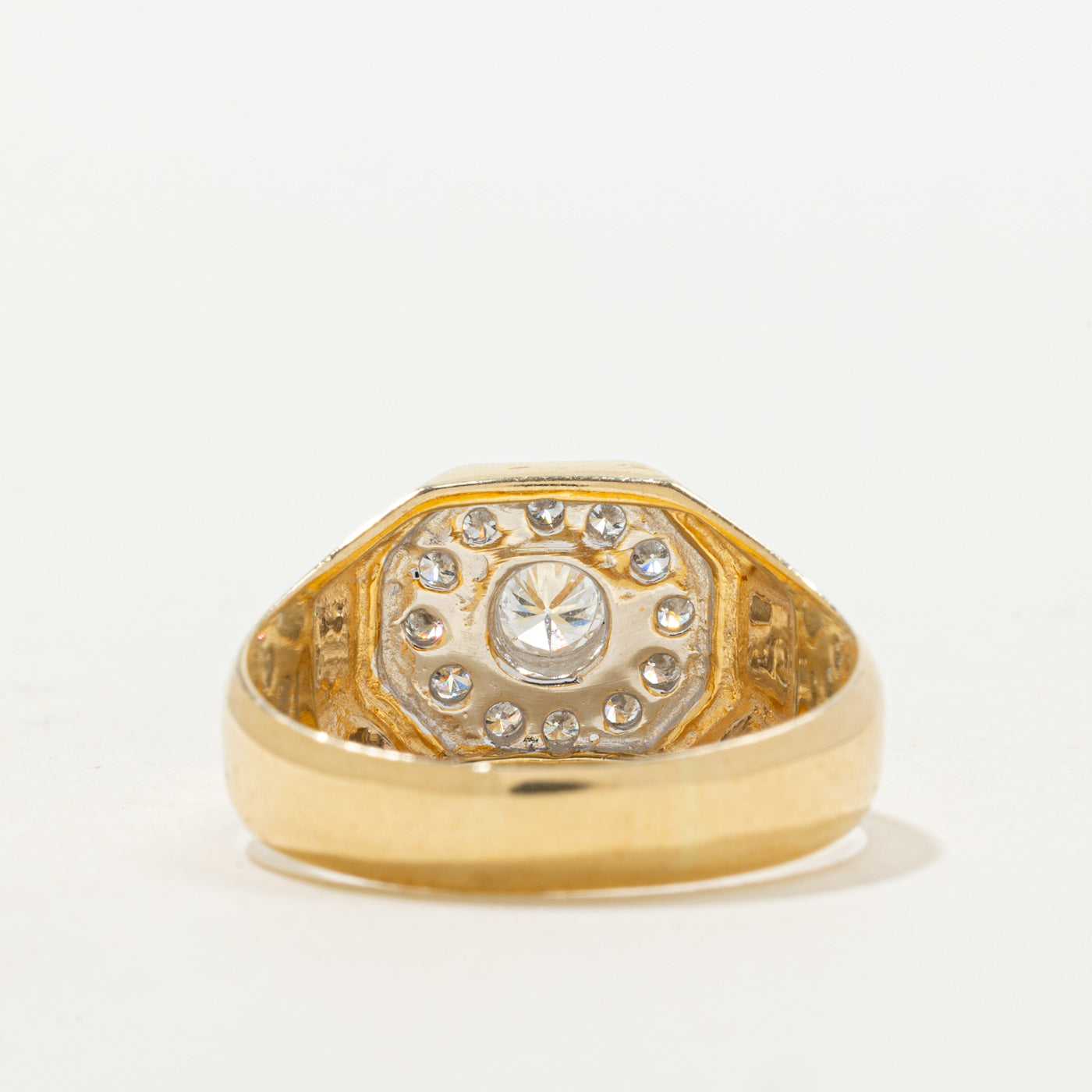 Diamond Halo Signet Ring | 0.38ctw | SZ 9.5