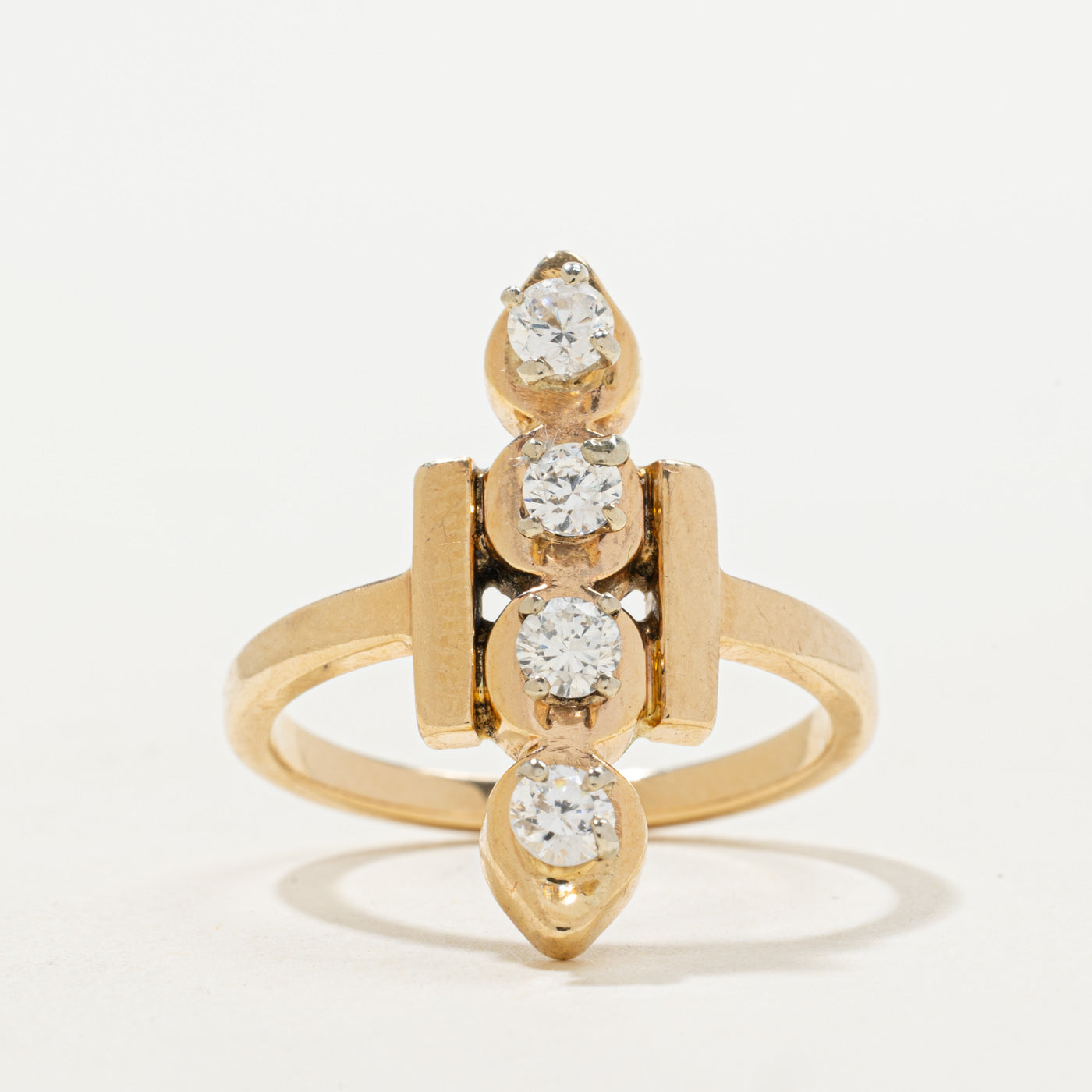 Four Stone Diamond Column Ring | 0.60ctw | SZ 9